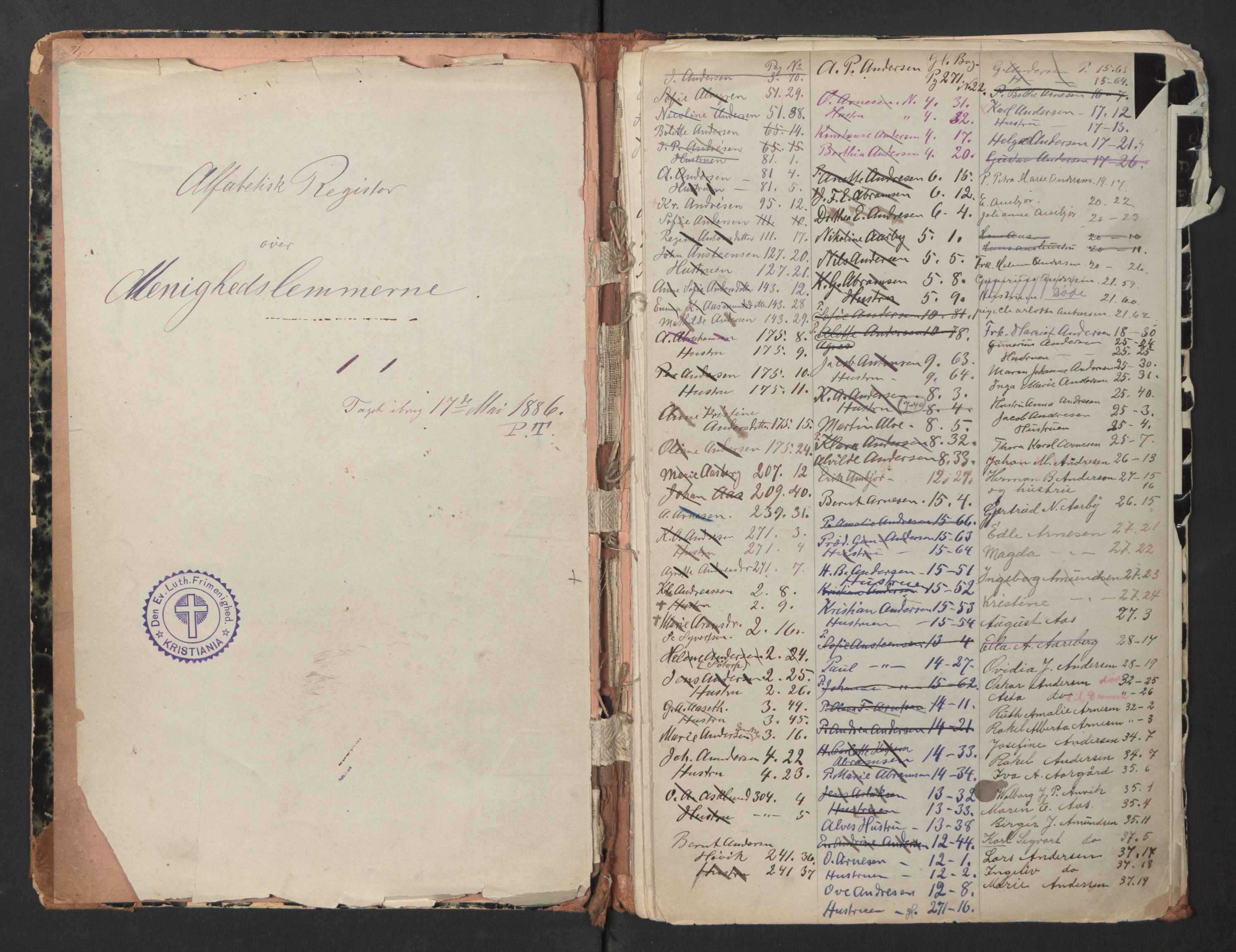Den evangelisk-lutherske frikirke østre menighet, Oslo, SAO/PAO-0245/F/L0007: Dissenter register no. 7, 1886-1886