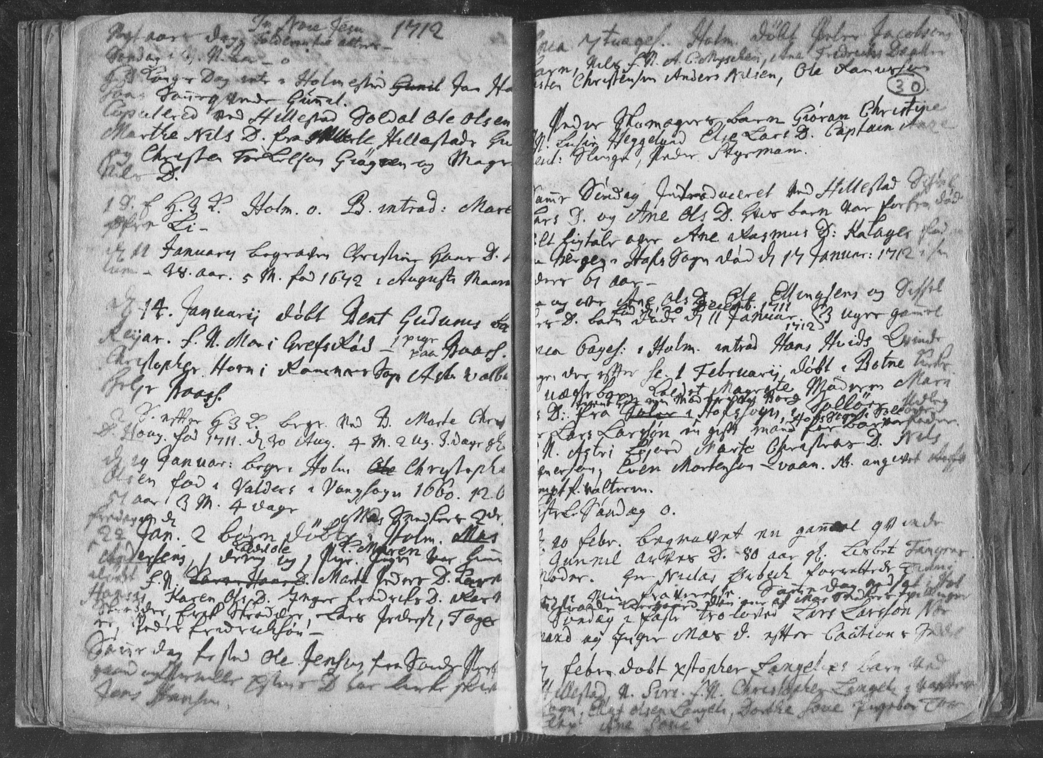 Botne kirkebøker, AV/SAKO-A-340/F/Fa/L0001b: Parish register (official) no. I 1B, 1707-1722, p. 30