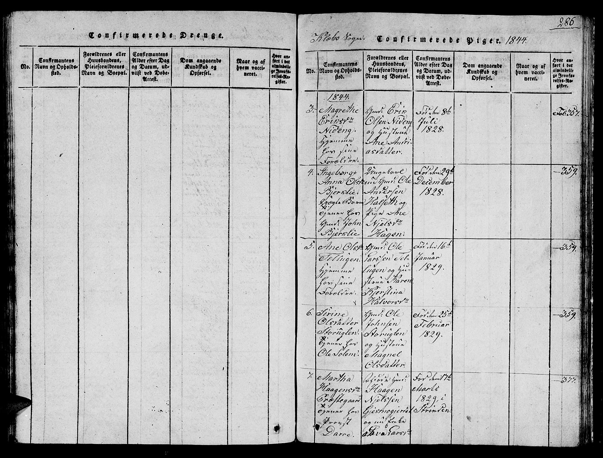 Ministerialprotokoller, klokkerbøker og fødselsregistre - Sør-Trøndelag, SAT/A-1456/618/L0450: Parish register (copy) no. 618C01, 1816-1865, p. 286