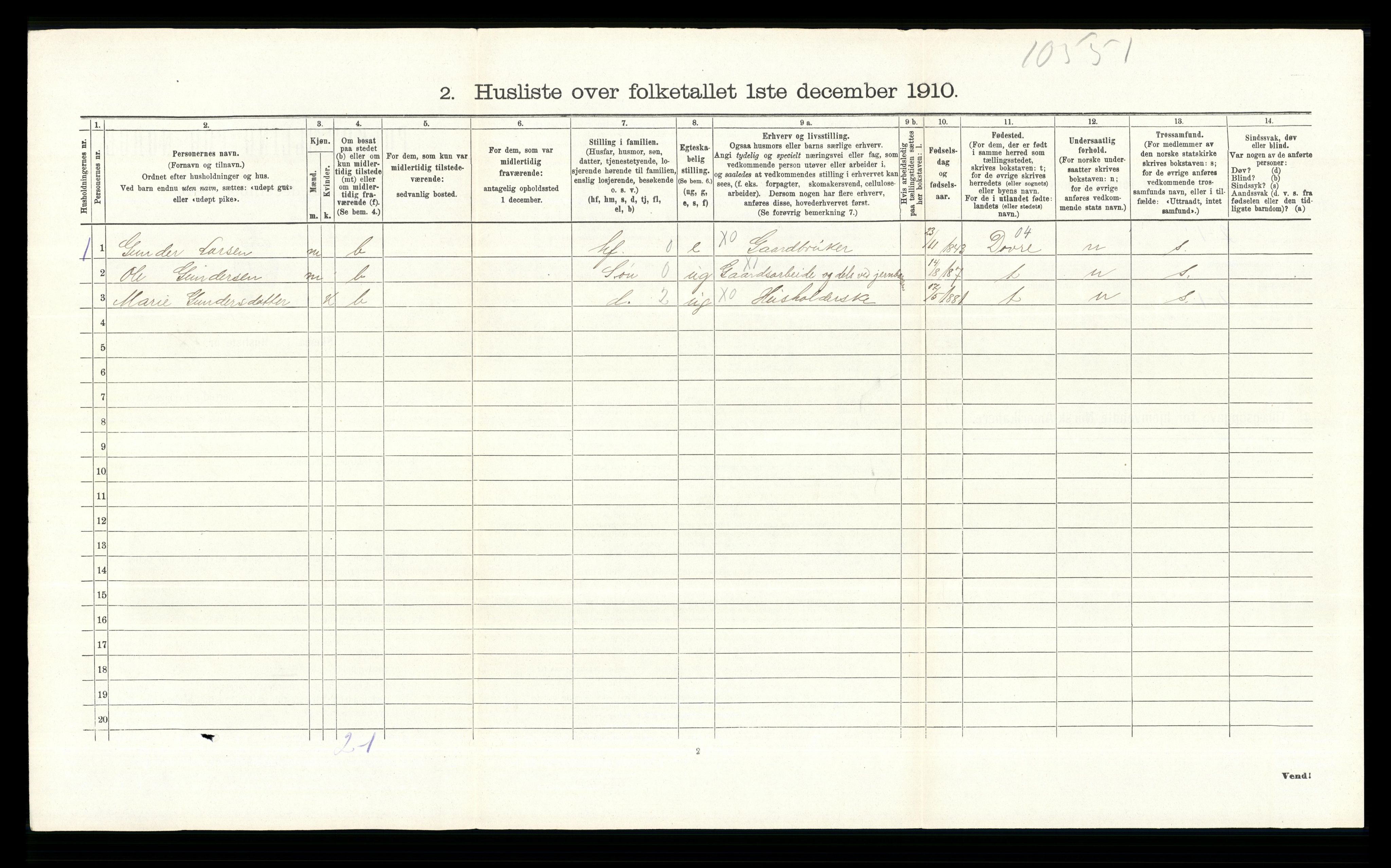 RA, 1910 census for Tolga, 1910, p. 349