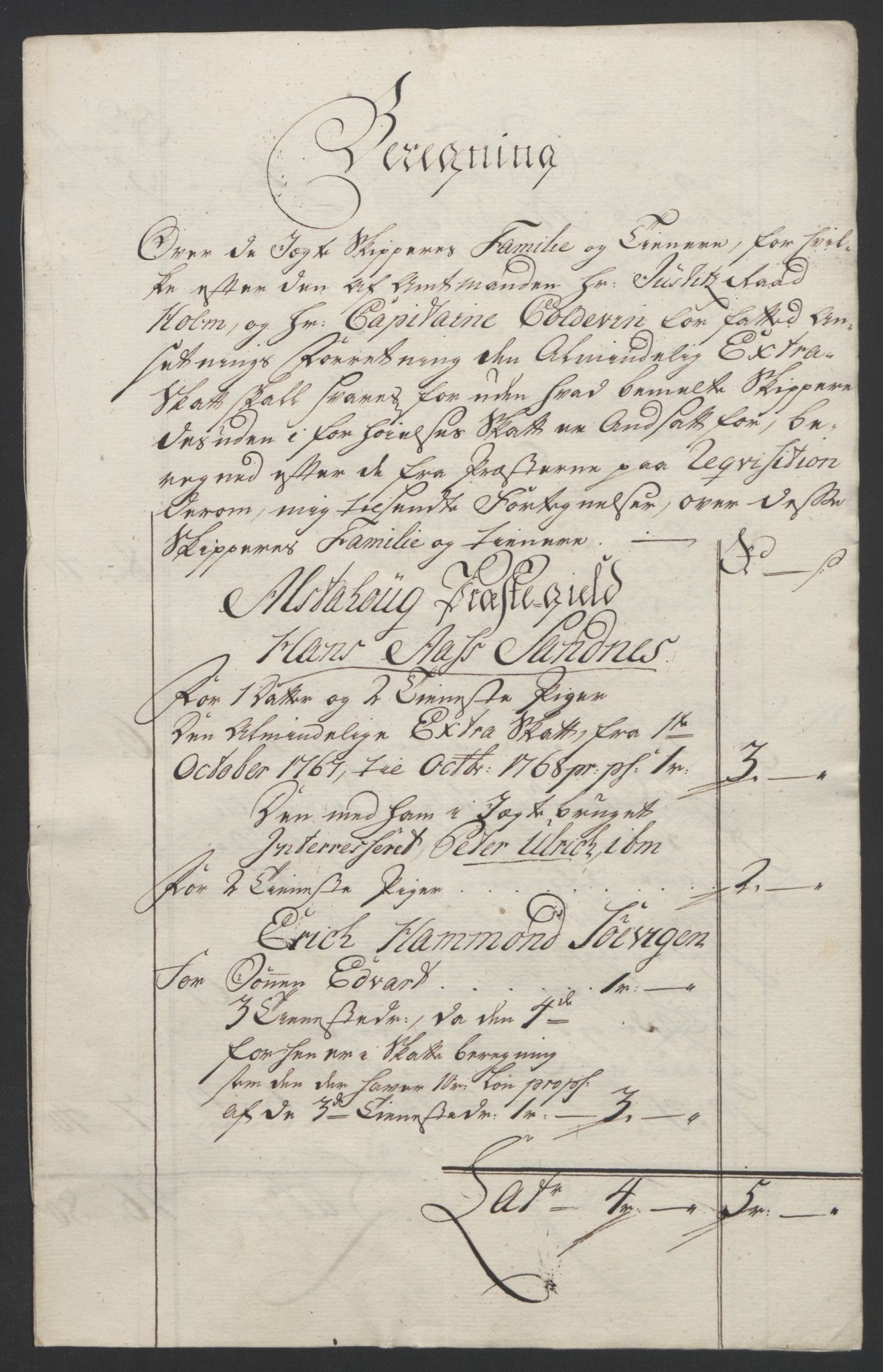 Rentekammeret inntil 1814, Reviderte regnskaper, Fogderegnskap, RA/EA-4092/R65/L4573: Ekstraskatten Helgeland, 1762-1772, p. 208