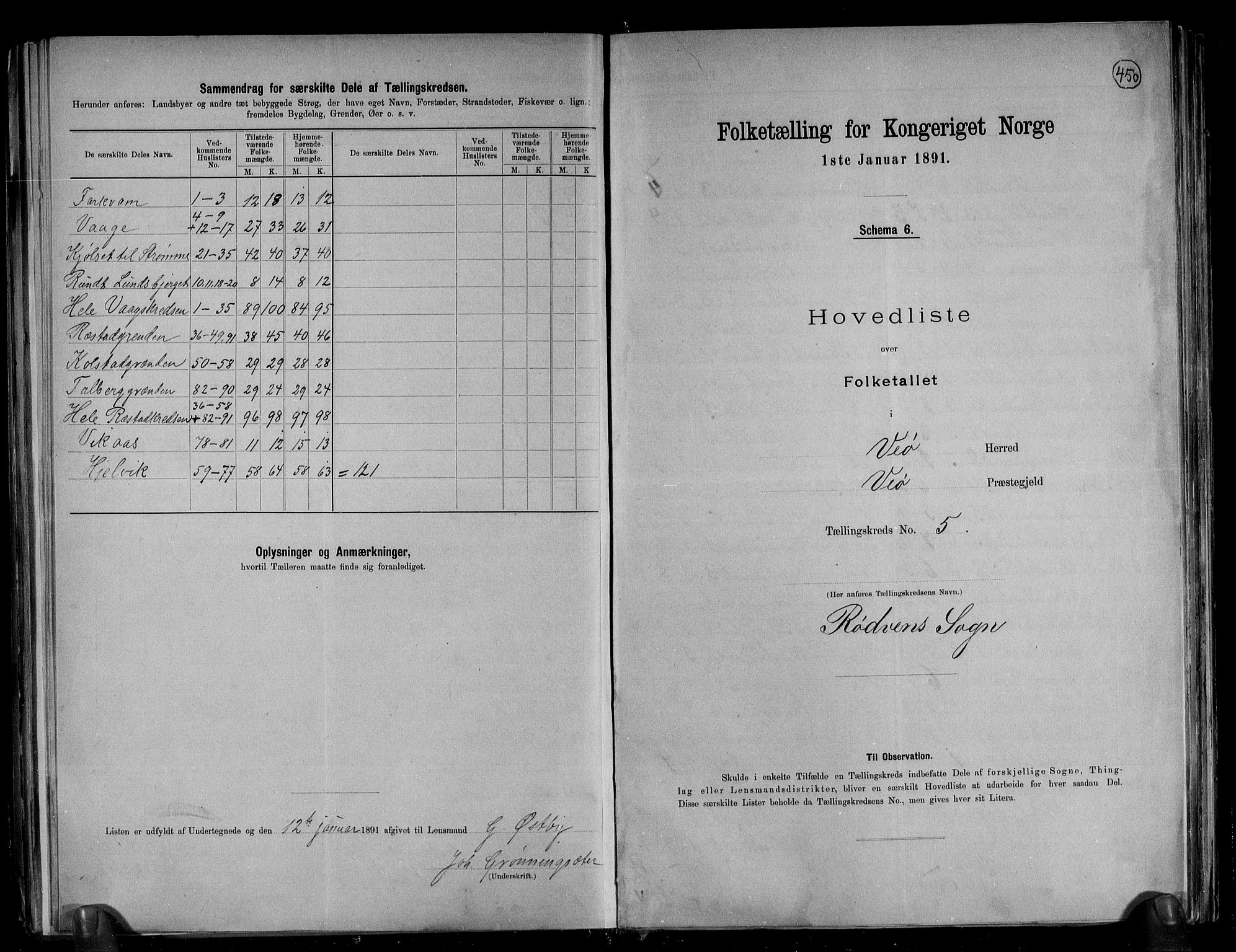 RA, 1891 census for 1541 Veøy, 1891, p. 13