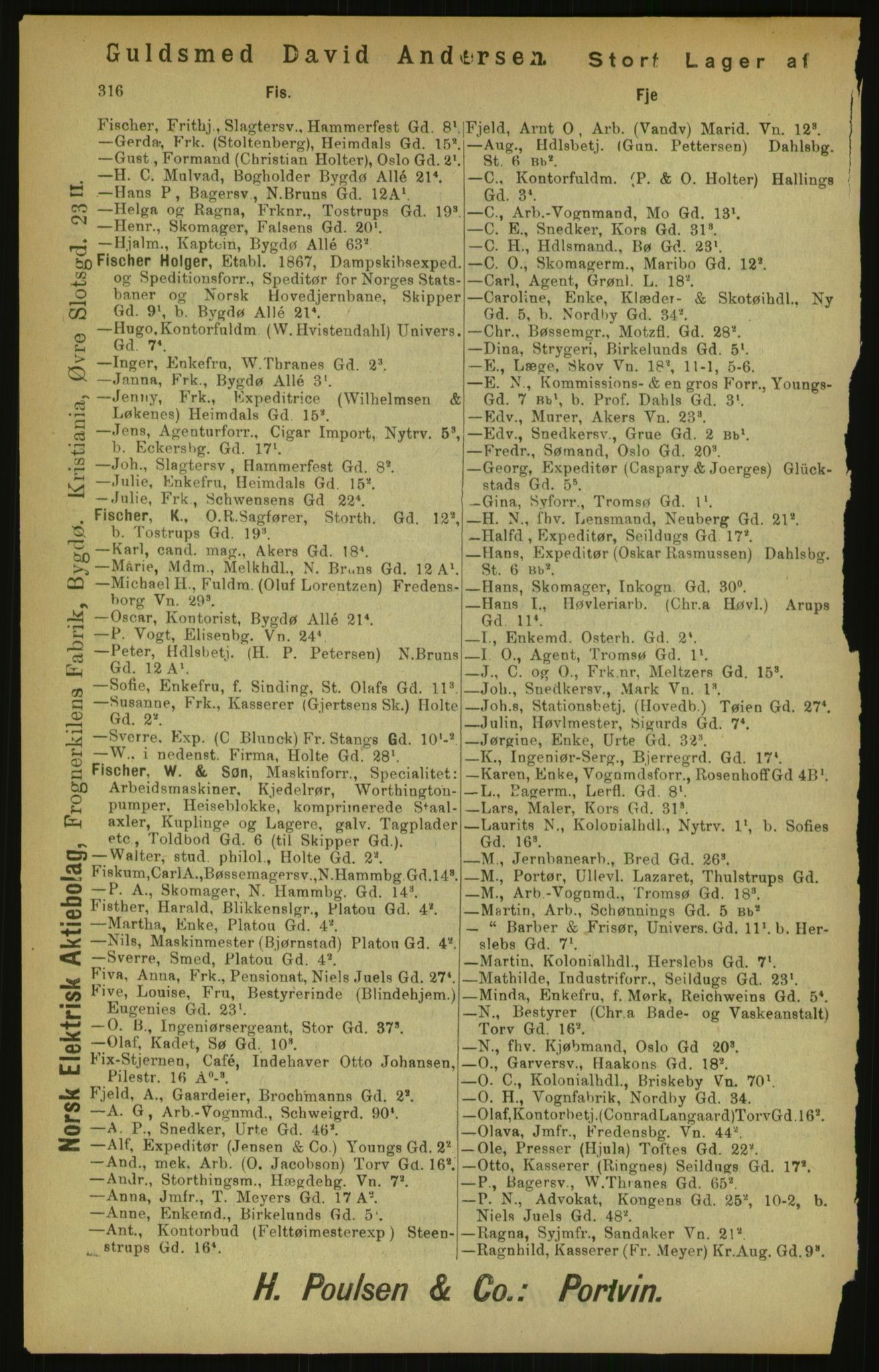 Kristiania/Oslo adressebok, PUBL/-, 1900, p. 316