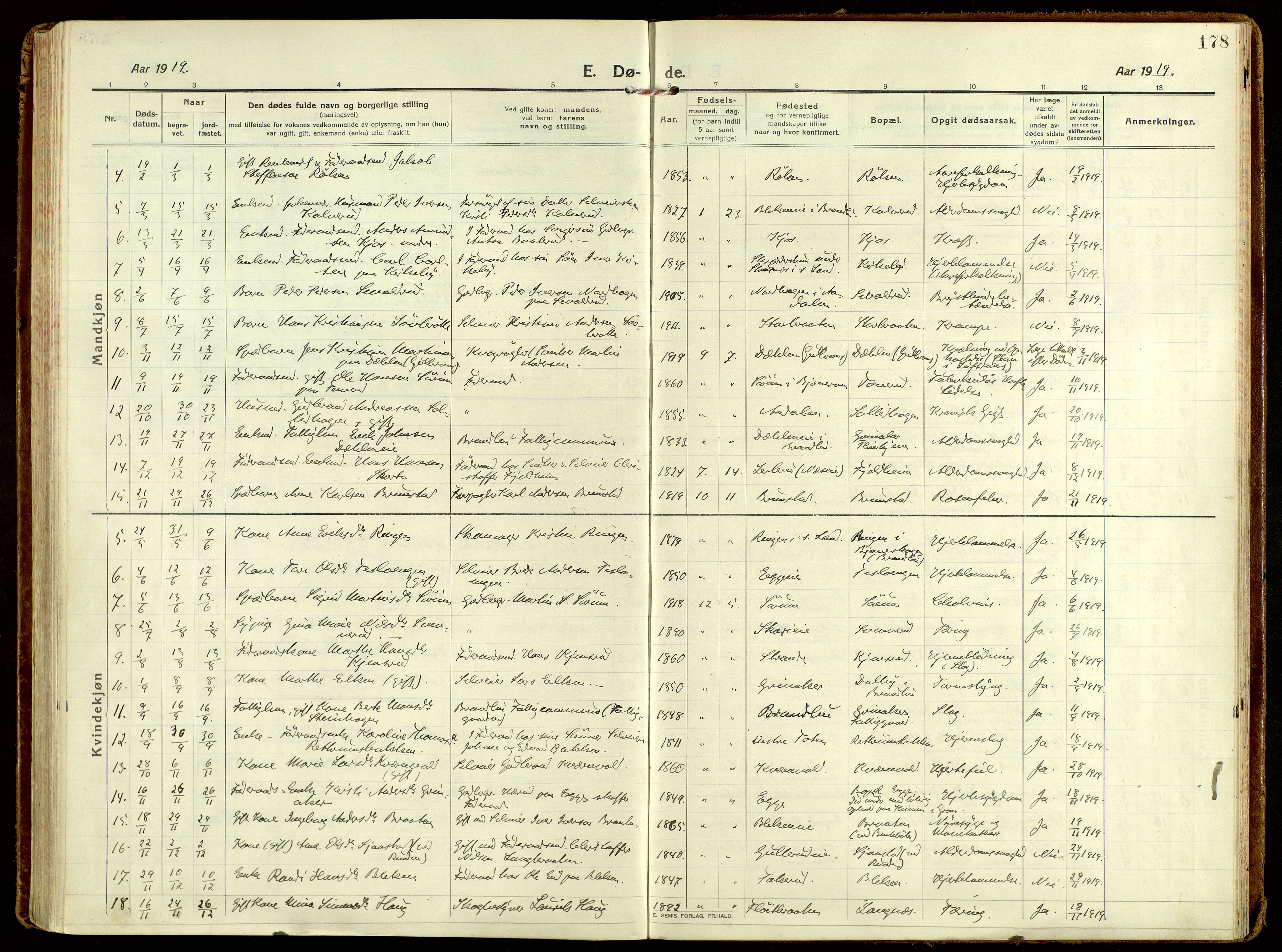 Brandbu prestekontor, SAH/PREST-114/H/Ha/Haa/L0004: Parish register (official) no. 4, 1913-1923, p. 178