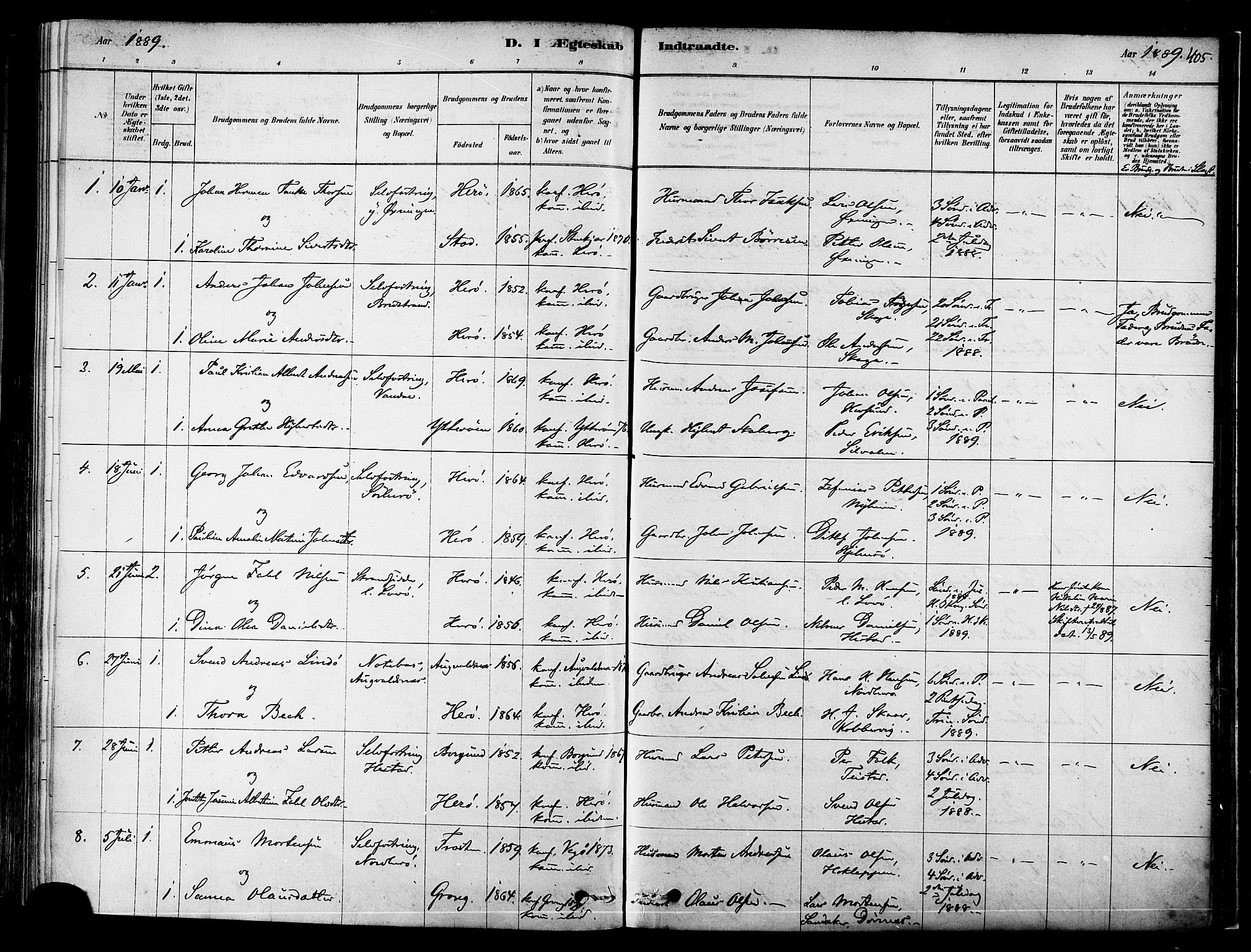 Ministerialprotokoller, klokkerbøker og fødselsregistre - Nordland, SAT/A-1459/834/L0507: Parish register (official) no. 834A05, 1878-1892, p. 405