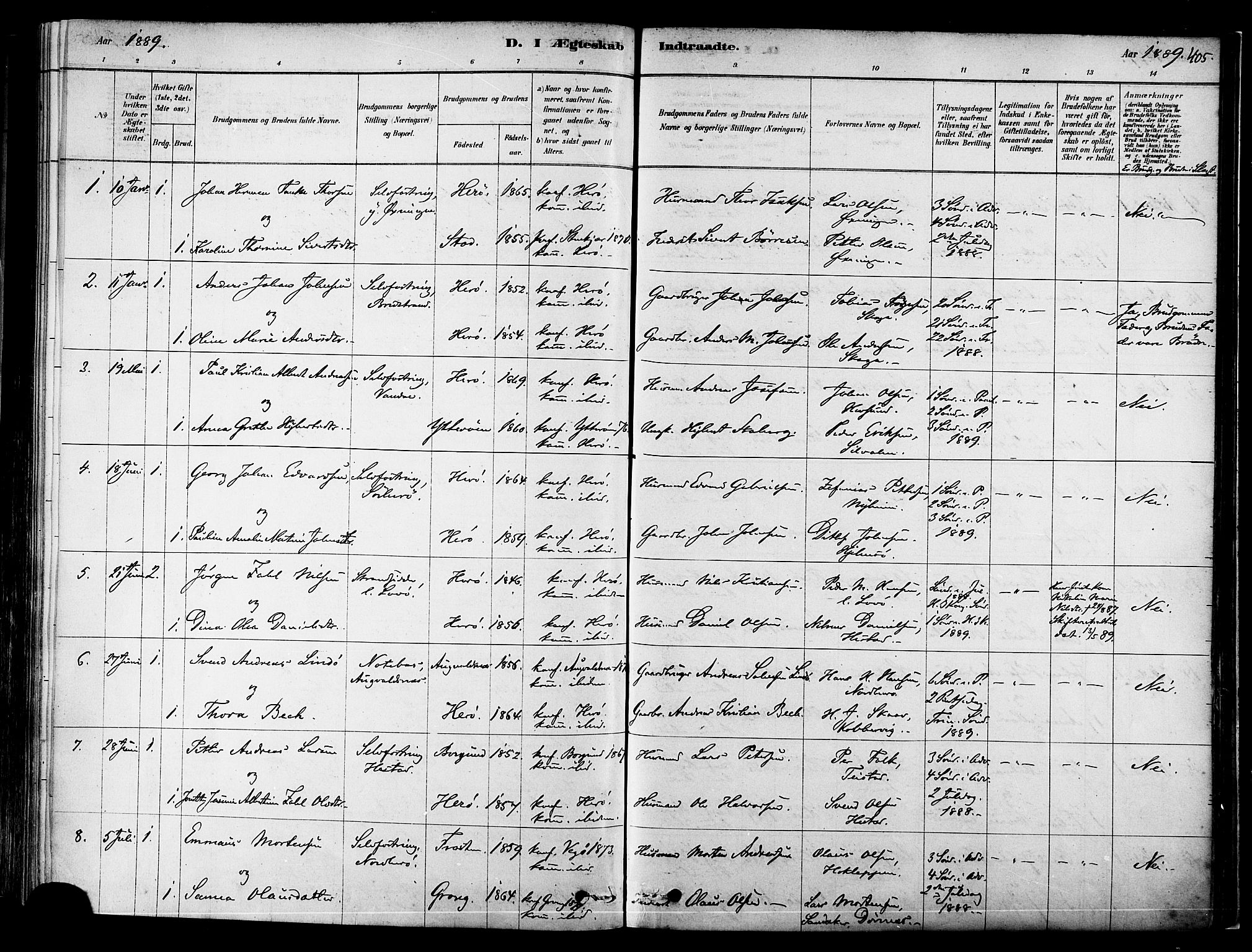 Ministerialprotokoller, klokkerbøker og fødselsregistre - Nordland, AV/SAT-A-1459/834/L0507: Parish register (official) no. 834A05, 1878-1892, p. 405