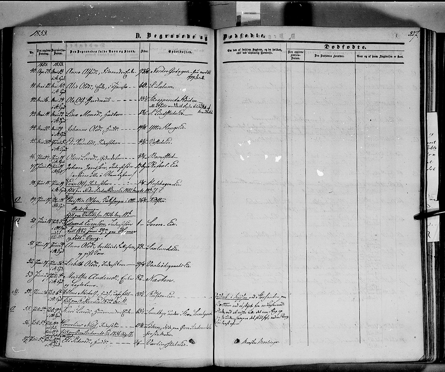 Stange prestekontor, AV/SAH-PREST-002/K/L0012: Parish register (official) no. 12, 1852-1862, p. 327