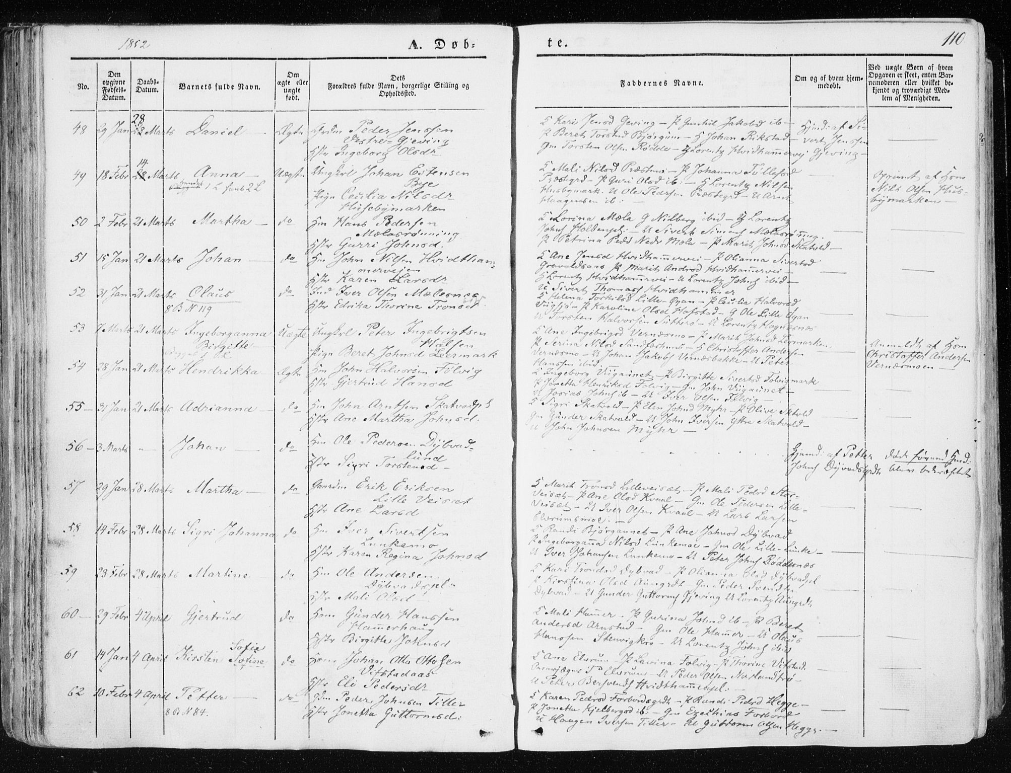 Ministerialprotokoller, klokkerbøker og fødselsregistre - Nord-Trøndelag, AV/SAT-A-1458/709/L0074: Parish register (official) no. 709A14, 1845-1858, p. 110