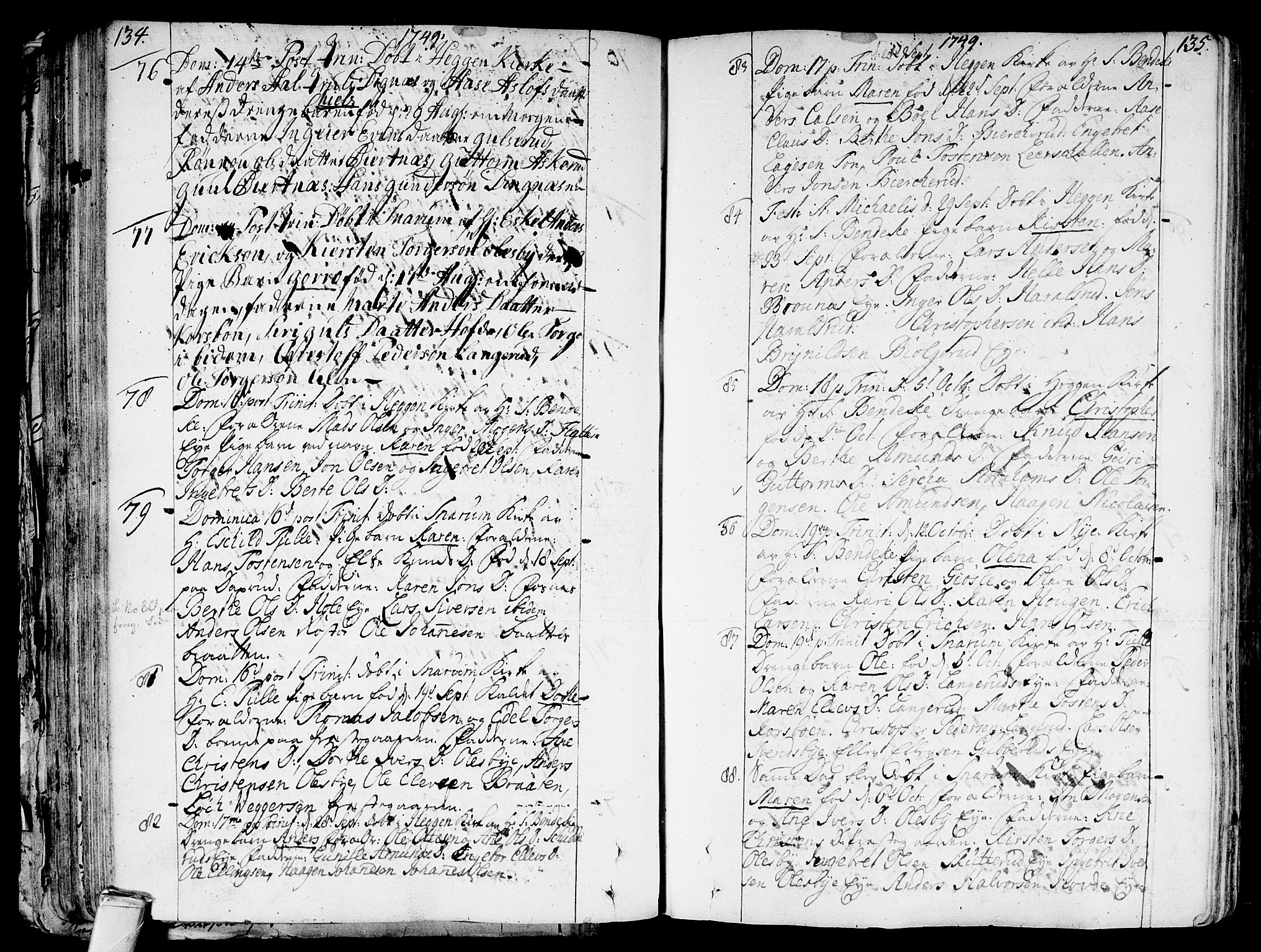 Modum kirkebøker, AV/SAKO-A-234/F/Fa/L0002: Parish register (official) no. 2, 1741-1782, p. 134-135