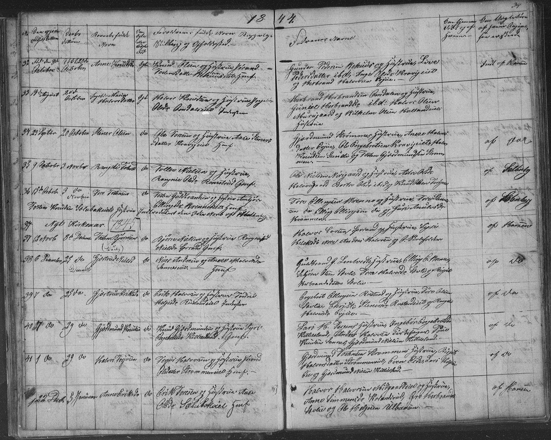 Nore kirkebøker, AV/SAKO-A-238/F/Fa/L0001: Parish register (official) no. I 1, 1836-1855, p. 34