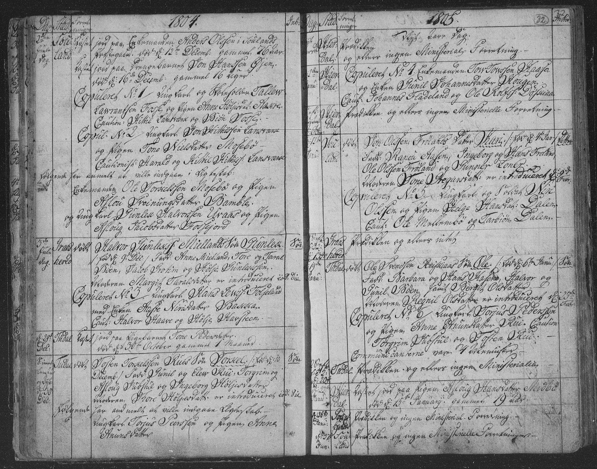 Hjartdal kirkebøker, AV/SAKO-A-270/F/Fa/L0006: Parish register (official) no. I 6, 1801-1814, p. 32