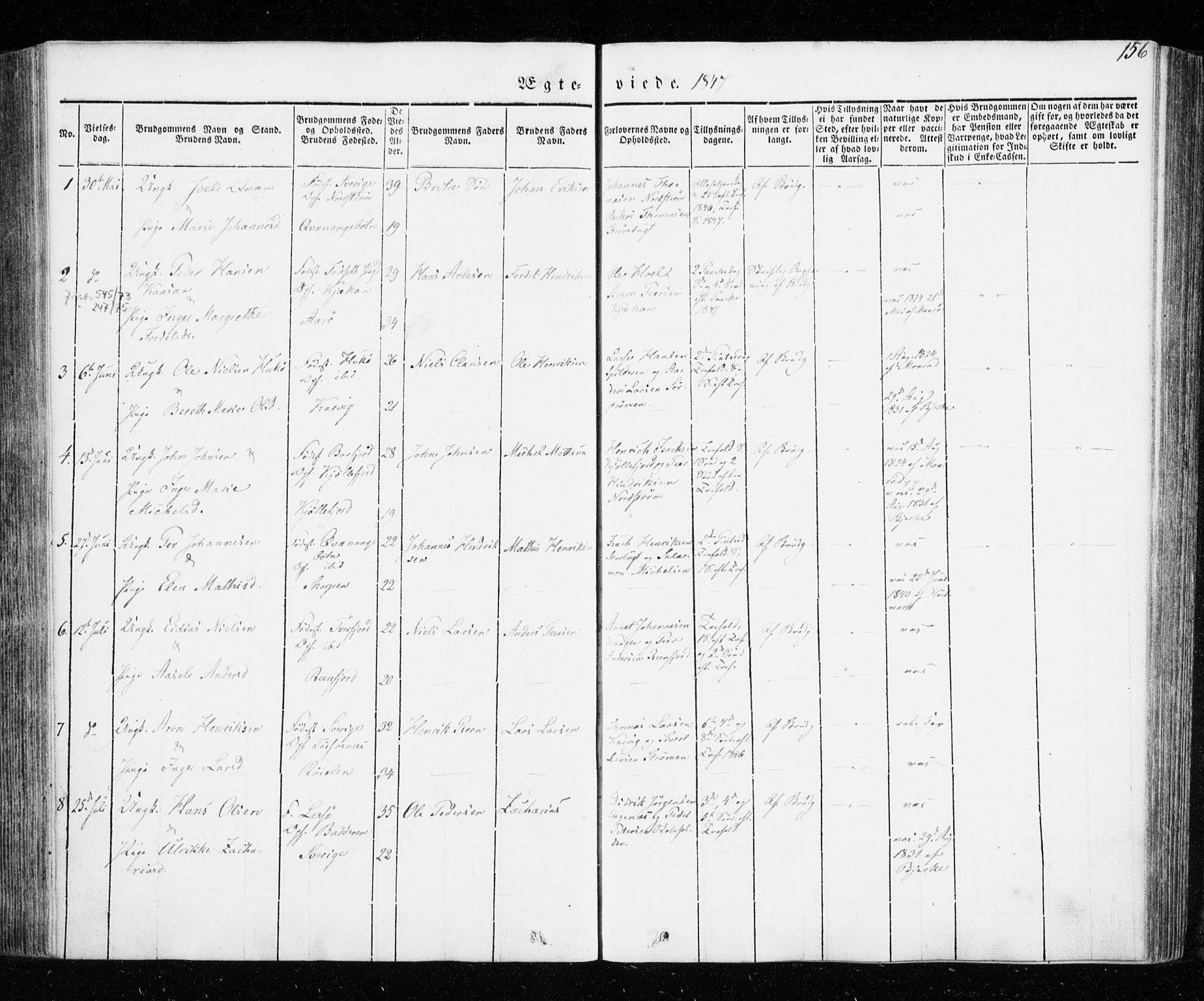 Skjervøy sokneprestkontor, SATØ/S-1300/H/Ha/Haa/L0005kirke: Parish register (official) no. 5, 1838-1847, p. 156