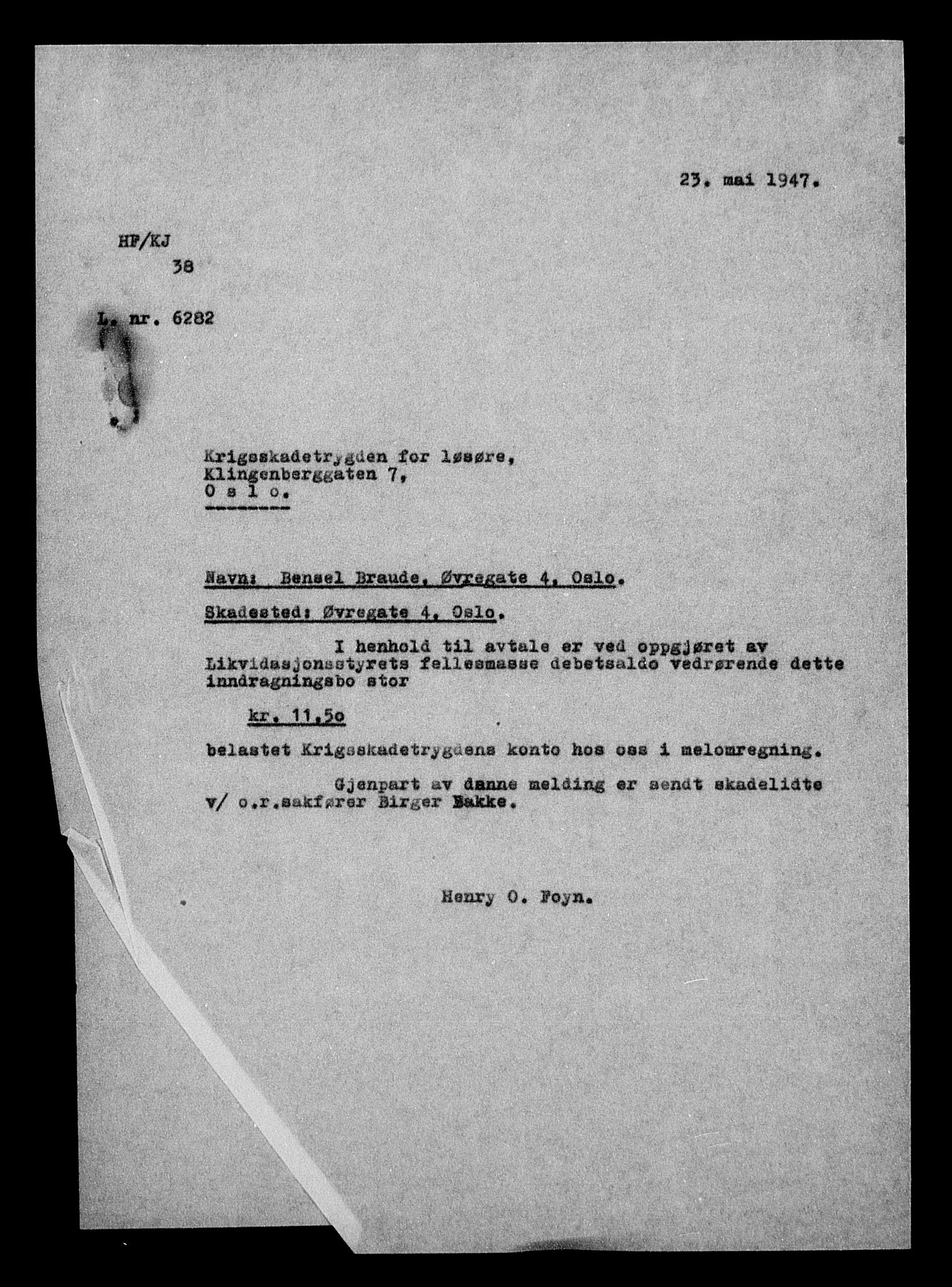 Justisdepartementet, Tilbakeføringskontoret for inndratte formuer, AV/RA-S-1564/H/Hc/Hcc/L0927: --, 1945-1947, p. 475