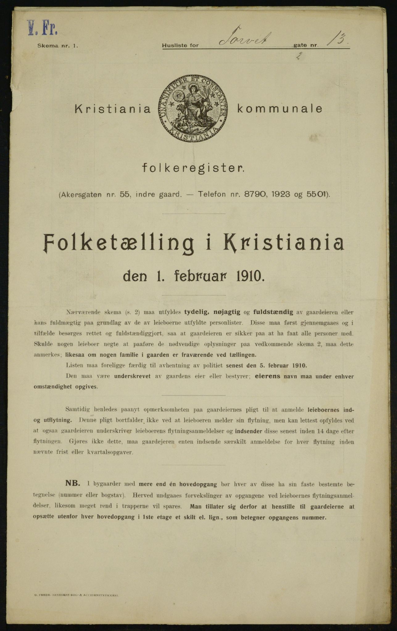 OBA, Municipal Census 1910 for Kristiania, 1910, p. 109367