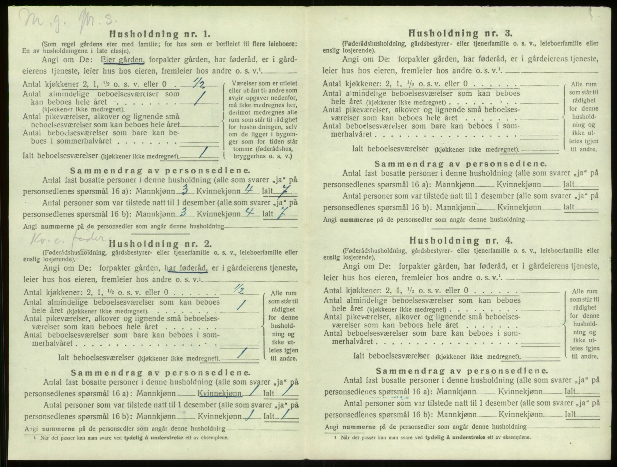 SAB, 1920 census for Lindås, 1920, p. 1234