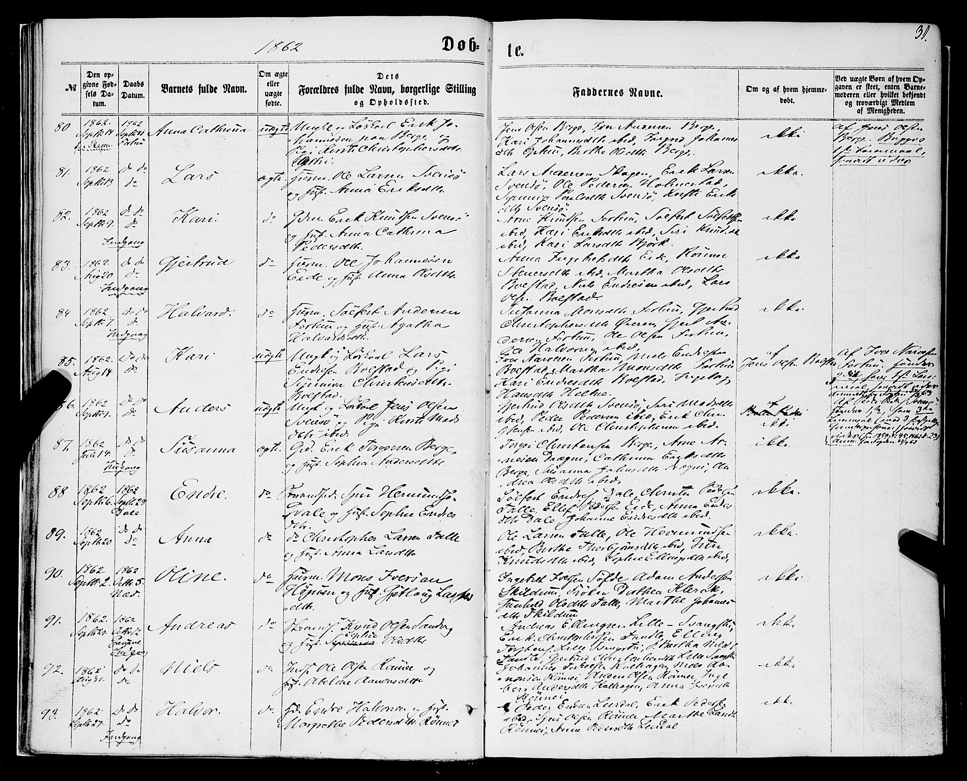Luster sokneprestembete, SAB/A-81101/H/Haa/Haaa/L0008: Parish register (official) no. A 8, 1860-1870, p. 31