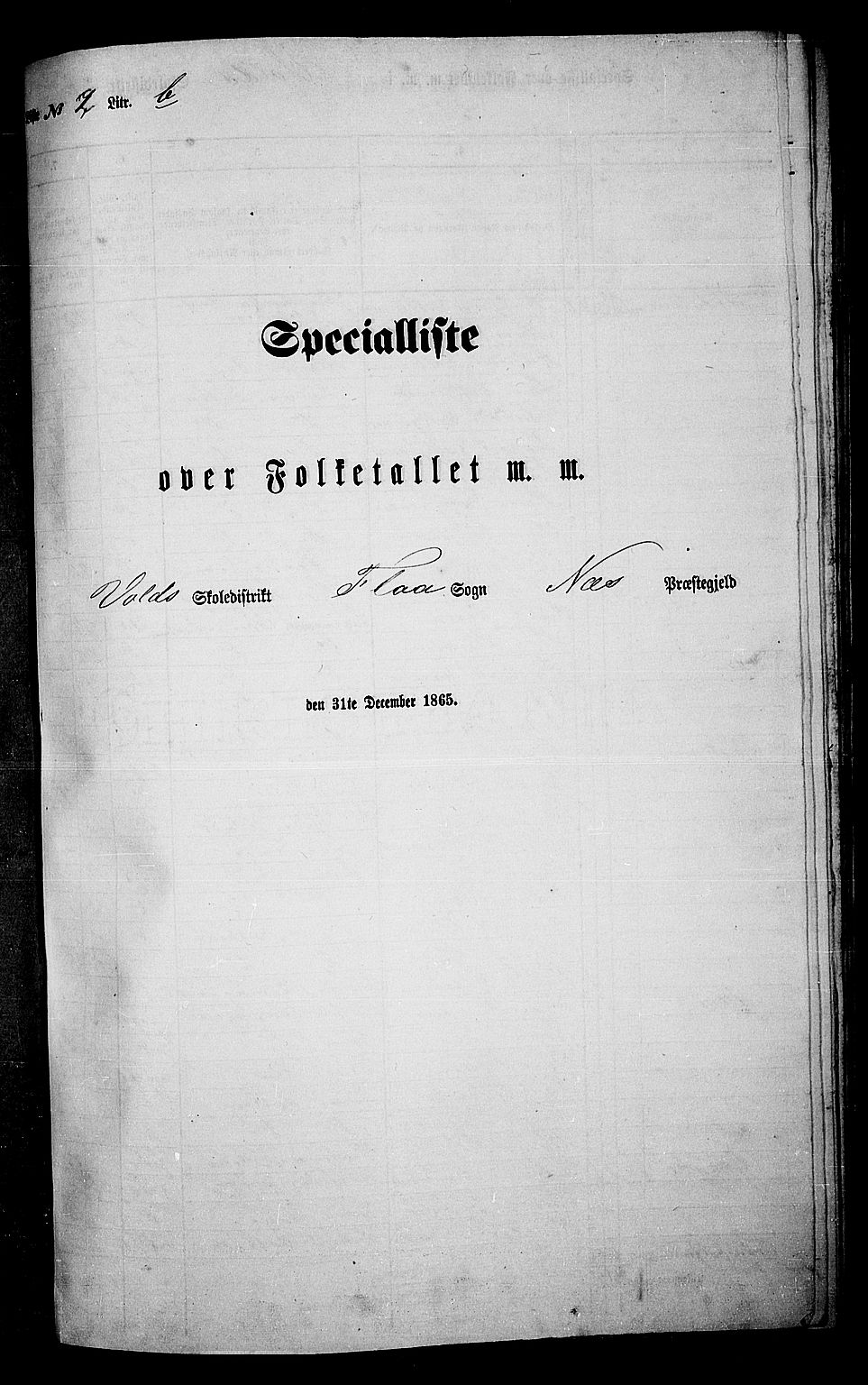 RA, 1865 census for Nes, 1865, p. 56