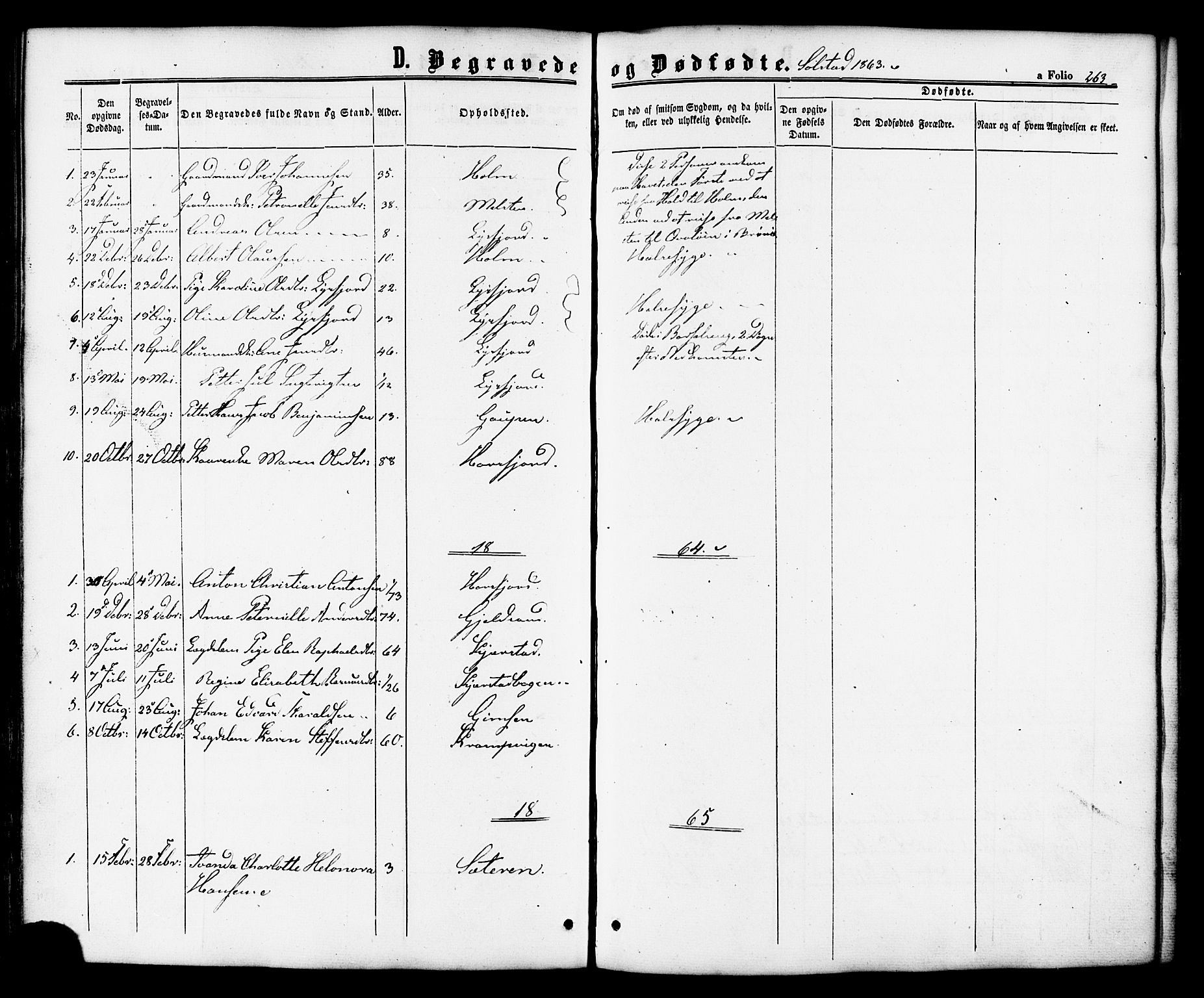 Ministerialprotokoller, klokkerbøker og fødselsregistre - Nordland, AV/SAT-A-1459/810/L0147: Parish register (official) no. 810A08 /2, 1862-1874, p. 263