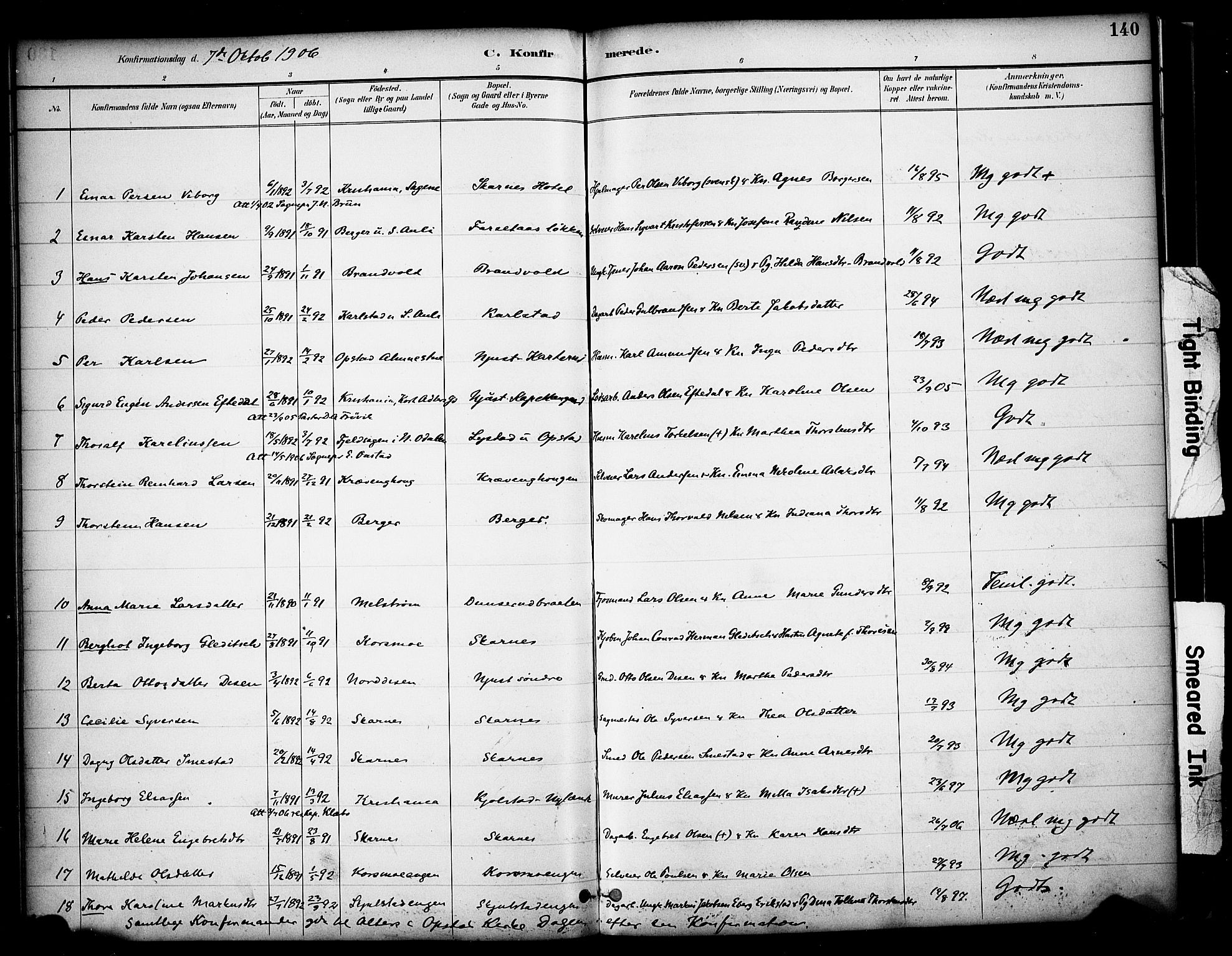 Sør-Odal prestekontor, SAH/PREST-030/H/Ha/Haa/L0009: Parish register (official) no. 9, 1886-1926, p. 140