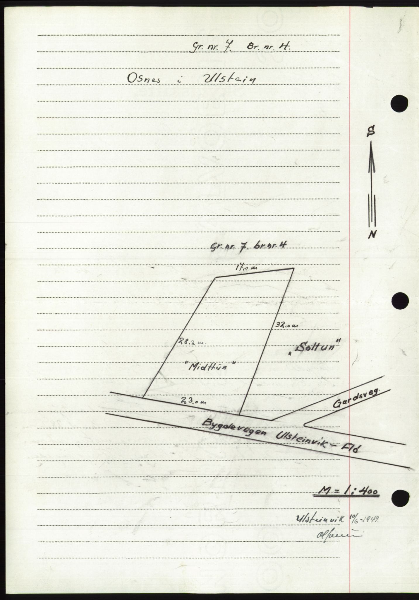 Søre Sunnmøre sorenskriveri, AV/SAT-A-4122/1/2/2C/L0084: Mortgage book no. 10A, 1949-1949, Diary no: : 983/1949