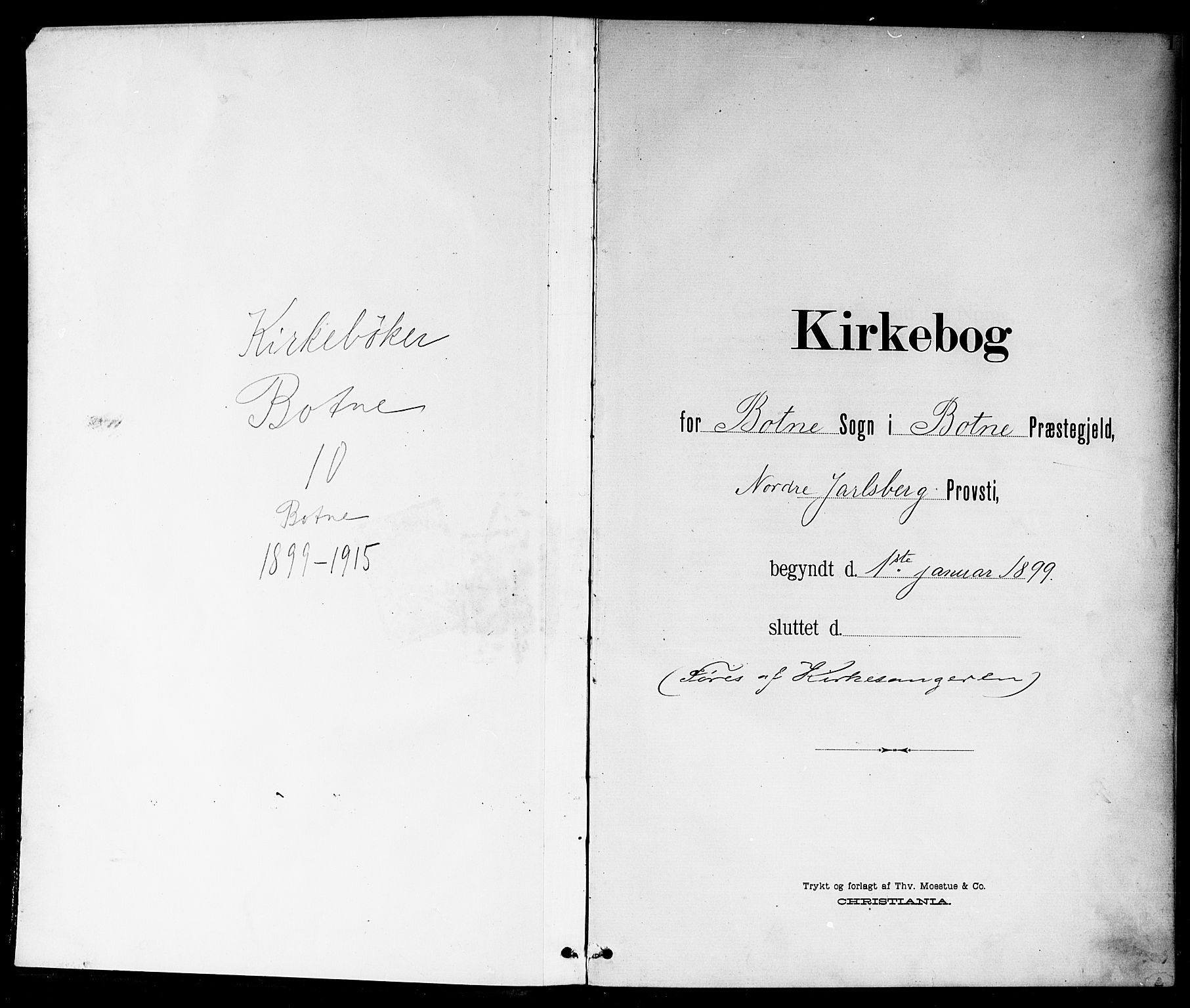 Botne kirkebøker, SAKO/A-340/G/Ga/L0004: Parish register (copy) no. I 4, 1899-1915, p. 1