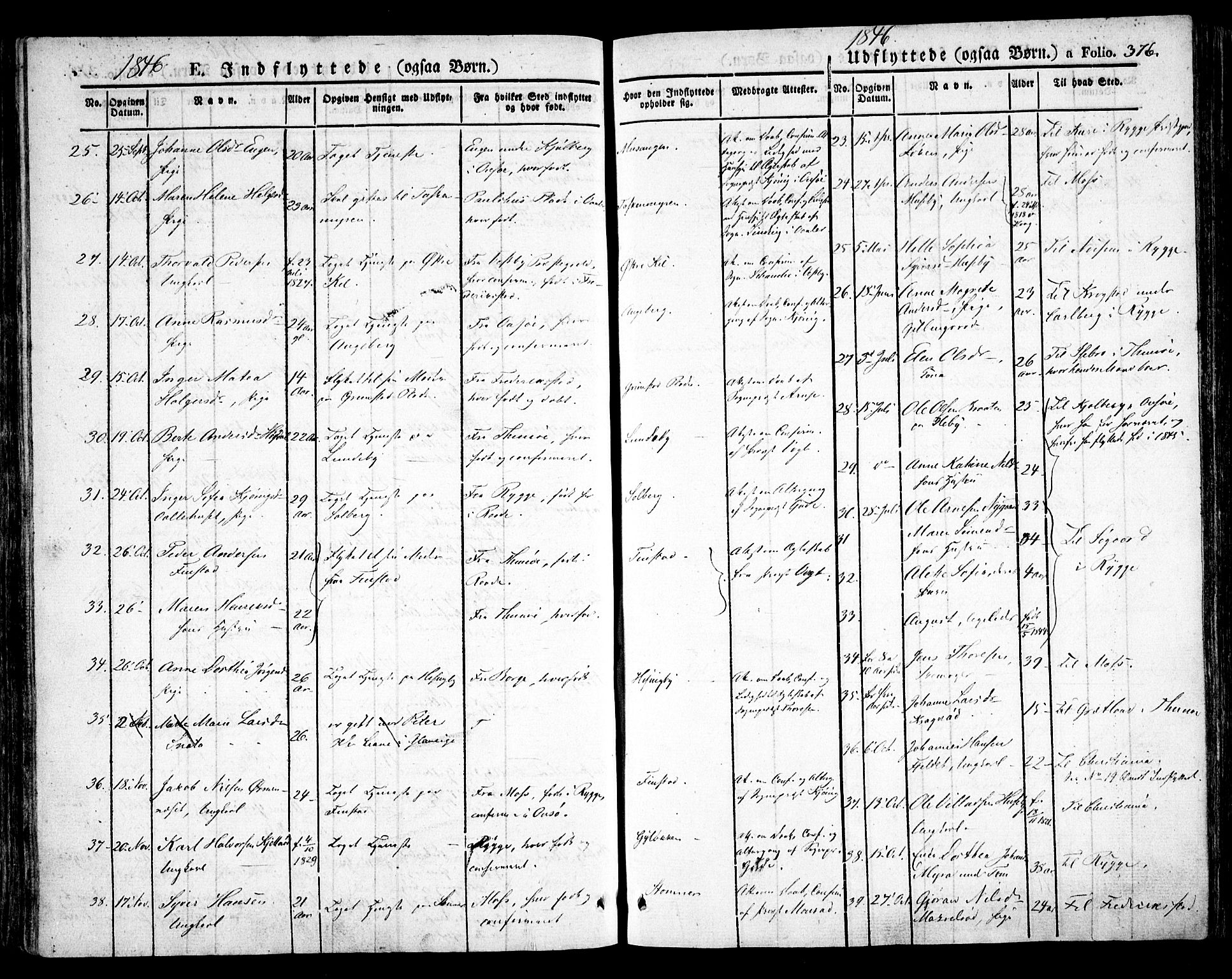 Råde prestekontor kirkebøker, AV/SAO-A-2009/F/Fa/L0005: Parish register (official) no. 5, 1830-1853, p. 376