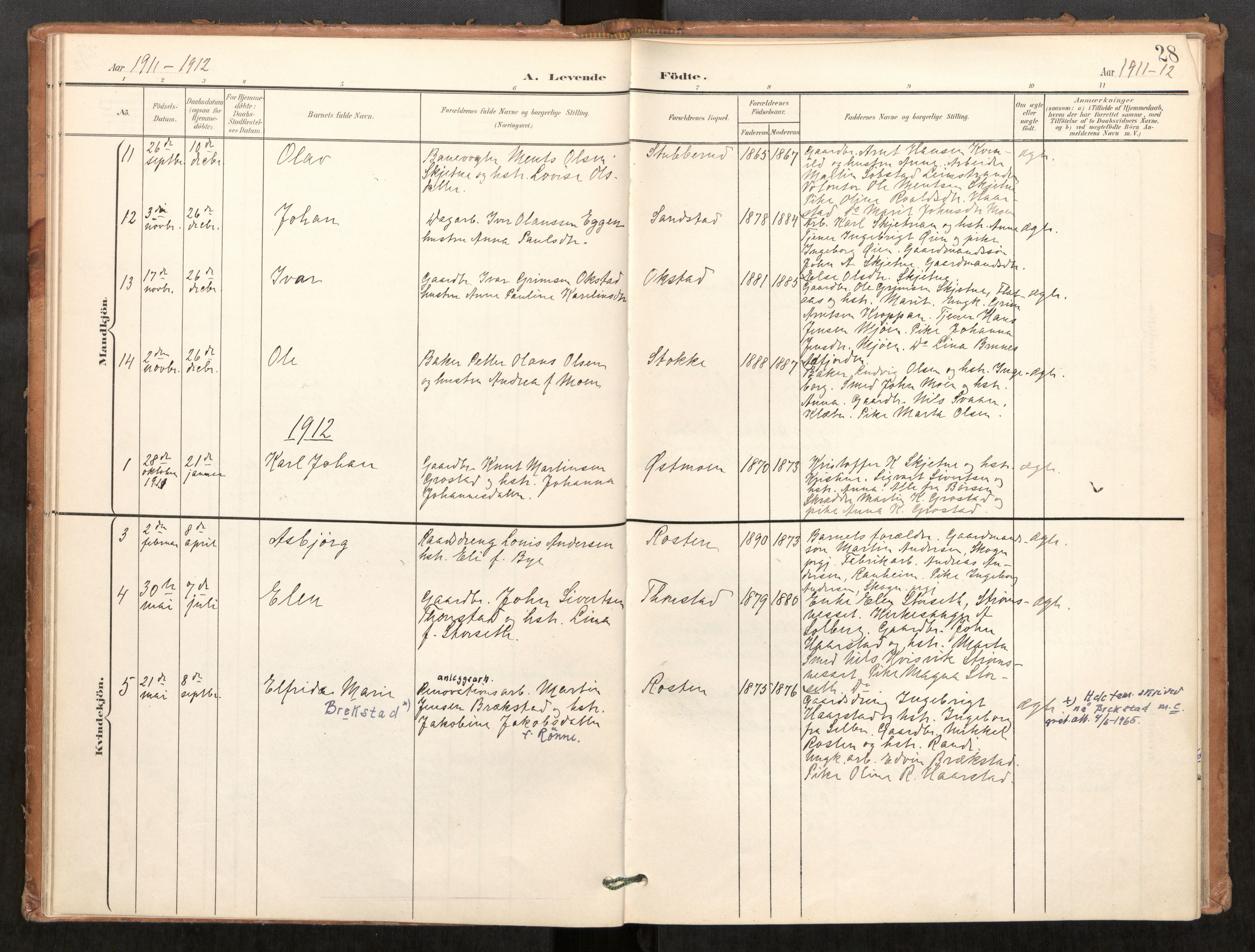 Klæbu sokneprestkontor, SAT/A-1112: Parish register (official) no. 2, 1900-1916, p. 28