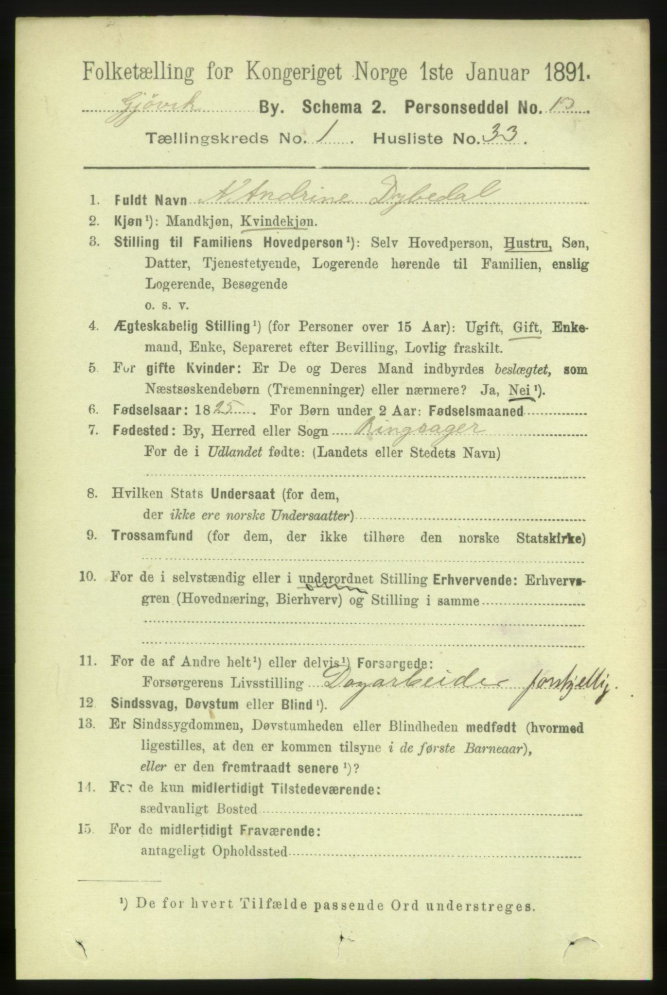 RA, 1891 census for 0502 Gjøvik, 1891, p. 671