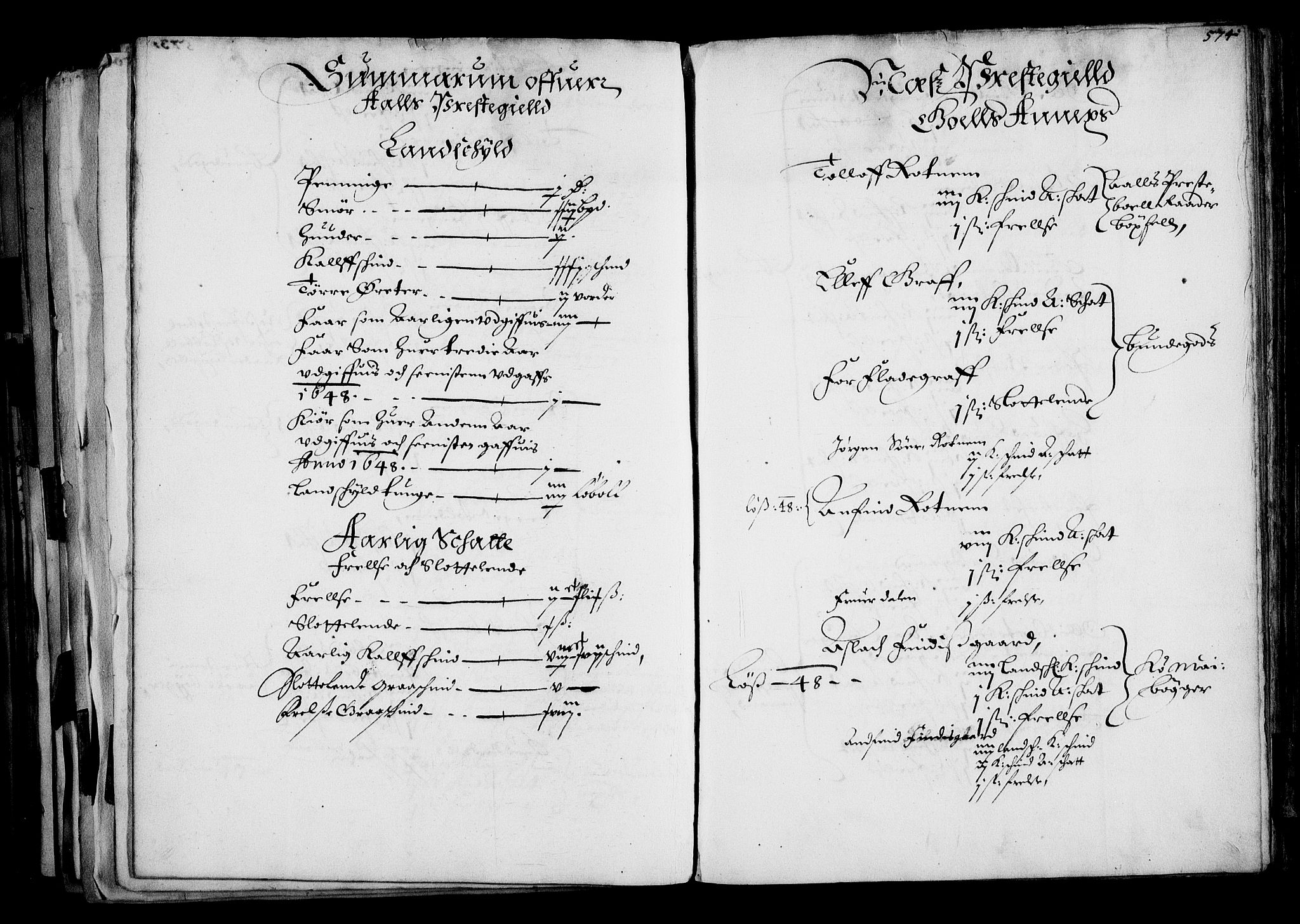 Rentekammeret inntil 1814, Realistisk ordnet avdeling, RA/EA-4070/N/Na/L0001: [XI f]: Akershus stifts jordebok, 1652, p. 573b-574a