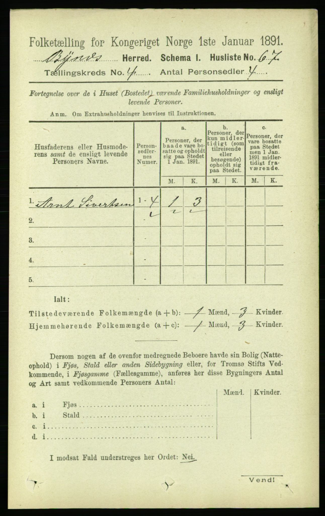 RA, 1891 census for 1655 Byneset, 1891, p. 1575