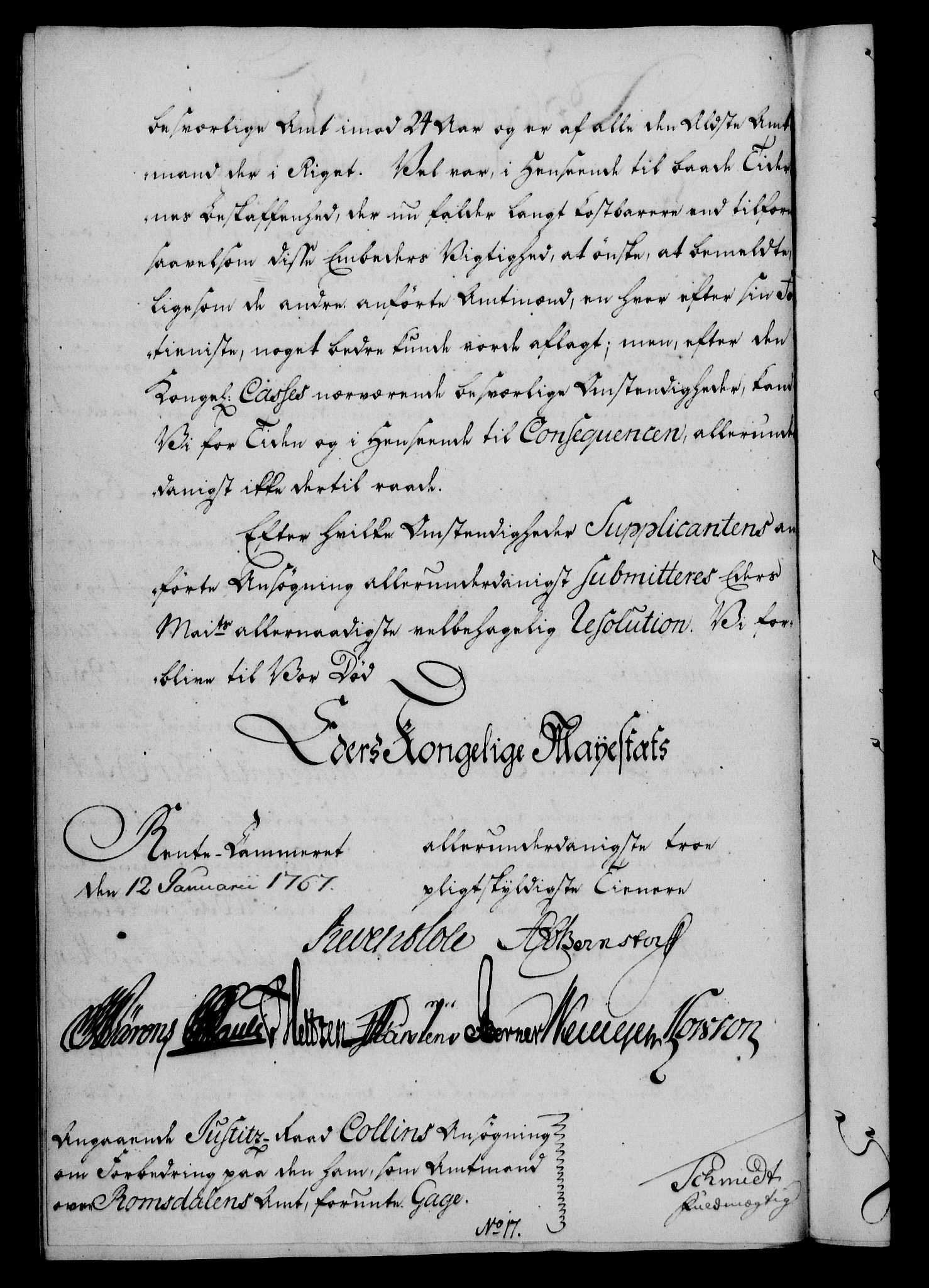 Rentekammeret, Kammerkanselliet, RA/EA-3111/G/Gf/Gfa/L0049: Norsk relasjons- og resolusjonsprotokoll (merket RK 52.49), 1767, p. 45