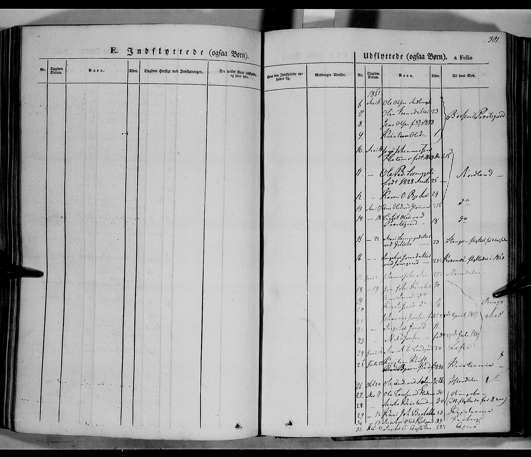 Øyer prestekontor, SAH/PREST-084/H/Ha/Haa/L0005: Parish register (official) no. 5, 1842-1857, p. 301