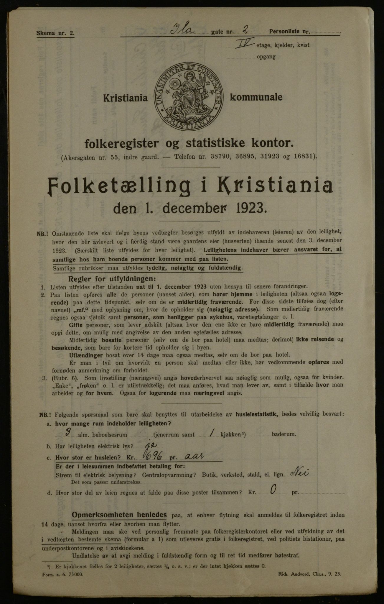 OBA, Municipal Census 1923 for Kristiania, 1923, p. 48339