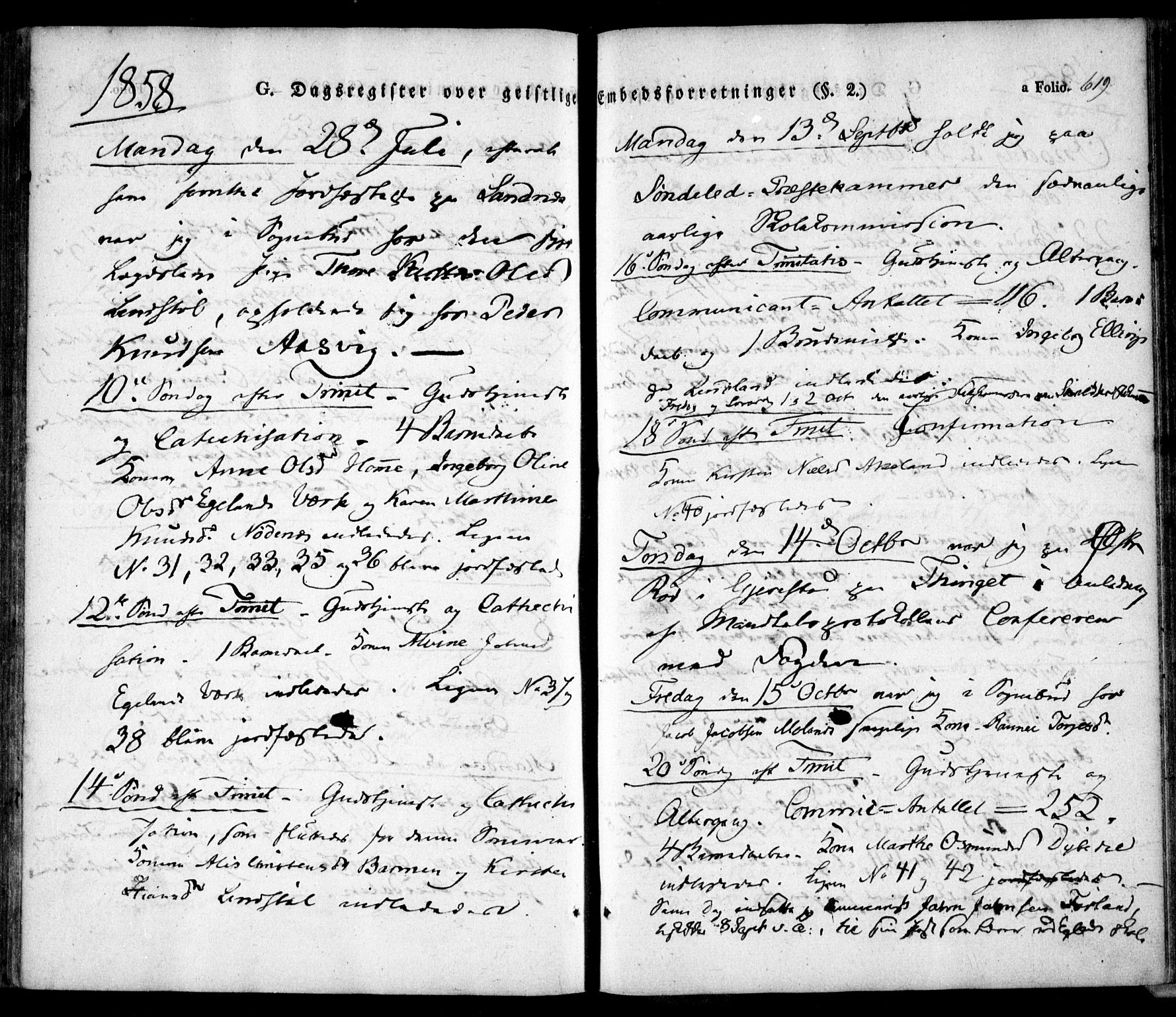 Søndeled sokneprestkontor, AV/SAK-1111-0038/F/Fa/L0002: Parish register (official) no. A 2, 1839-1860, p. 619