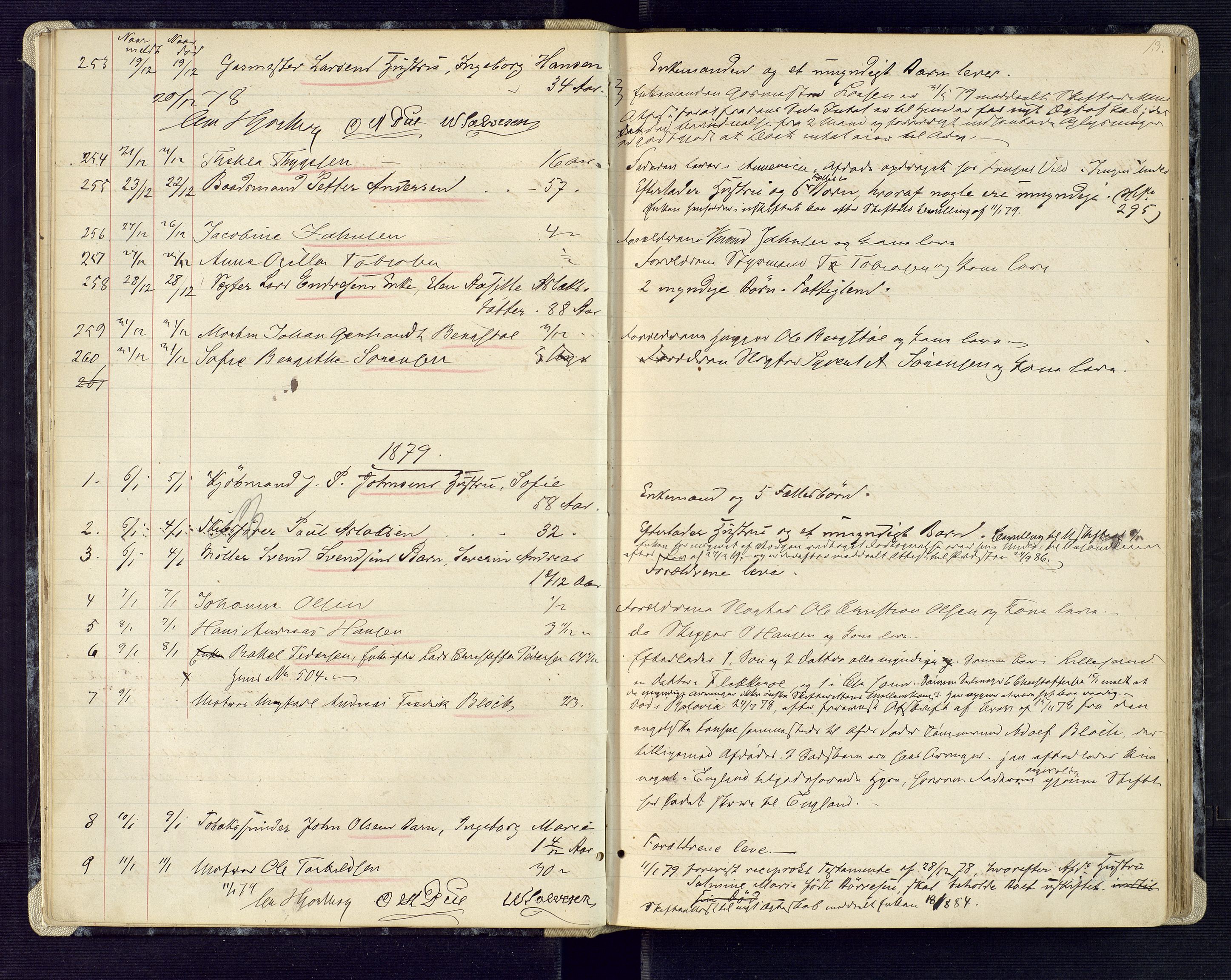 Kristiansand byrett, AV/SAK-1223-0001/H/Ha/L0006: Anmeldte dødsfall, 1878-1892, p. 13