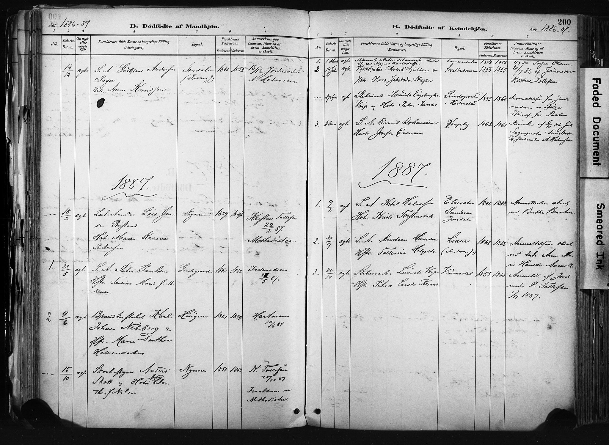 Kongsberg kirkebøker, SAKO/A-22/F/Fb/L0002: Parish register (official) no. II 2, 1886-1896, p. 200