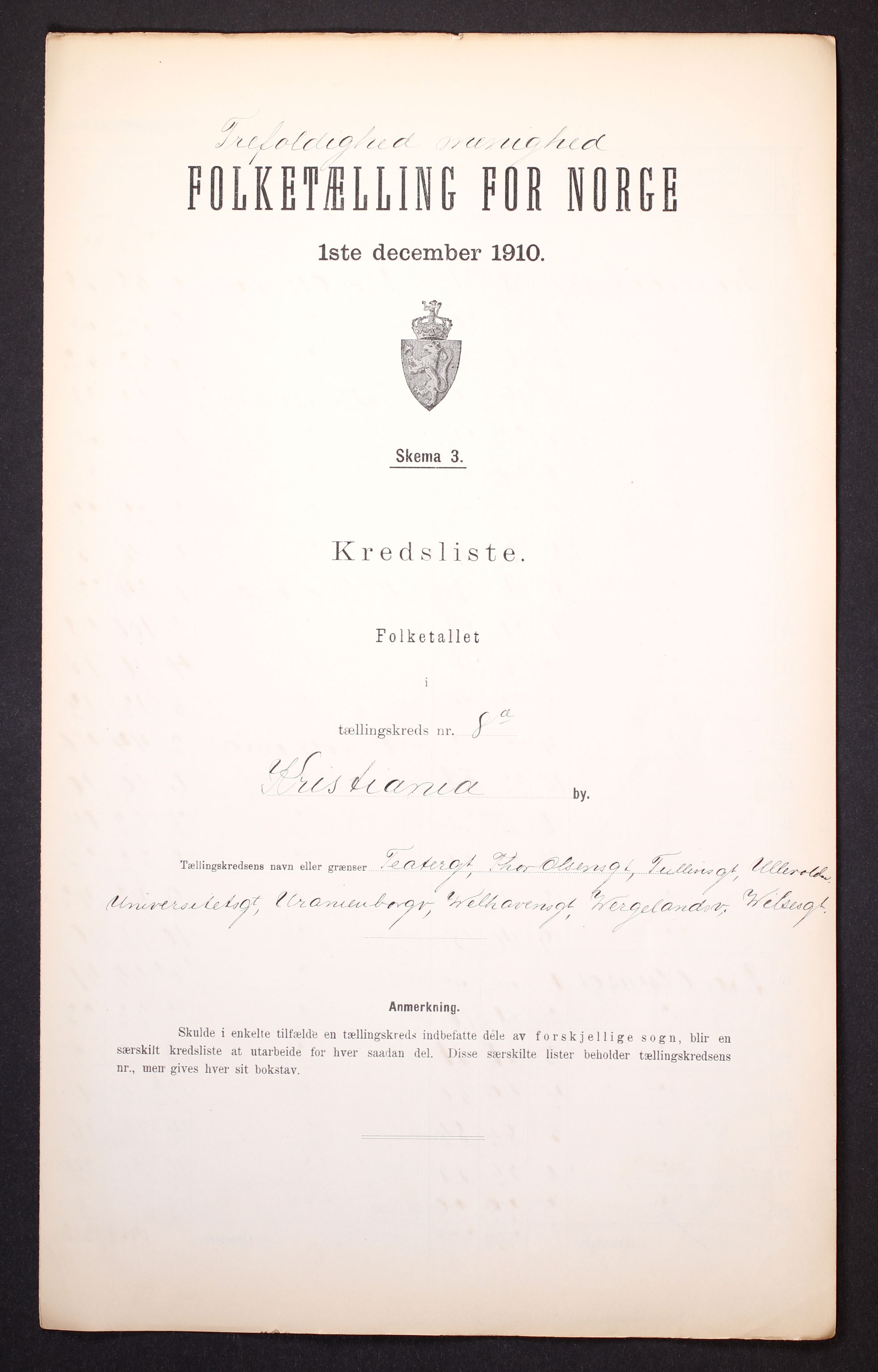RA, 1910 census for Kristiania, 1910, p. 277