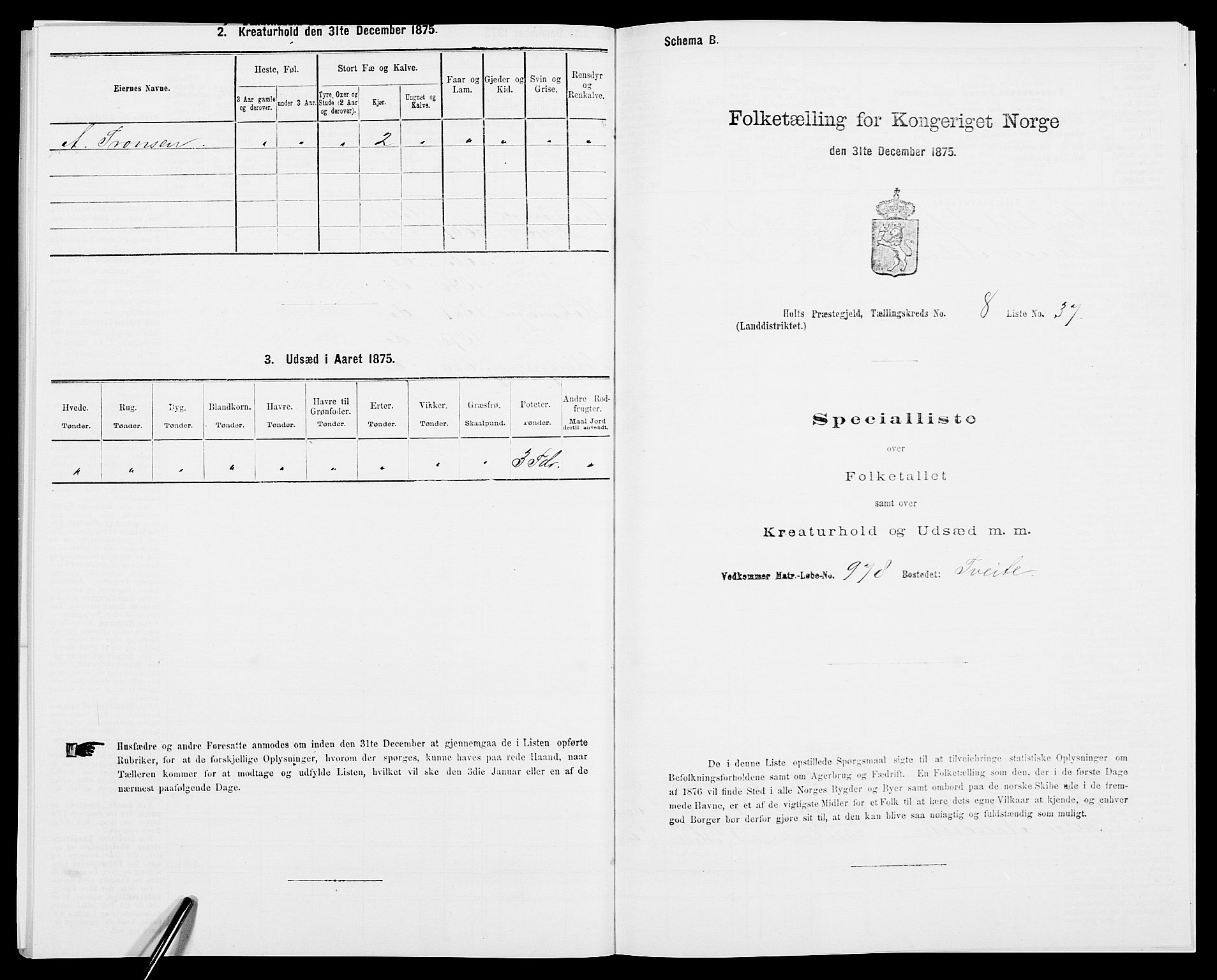 SAK, 1875 census for 0914L Holt/Holt, 1875, p. 1034