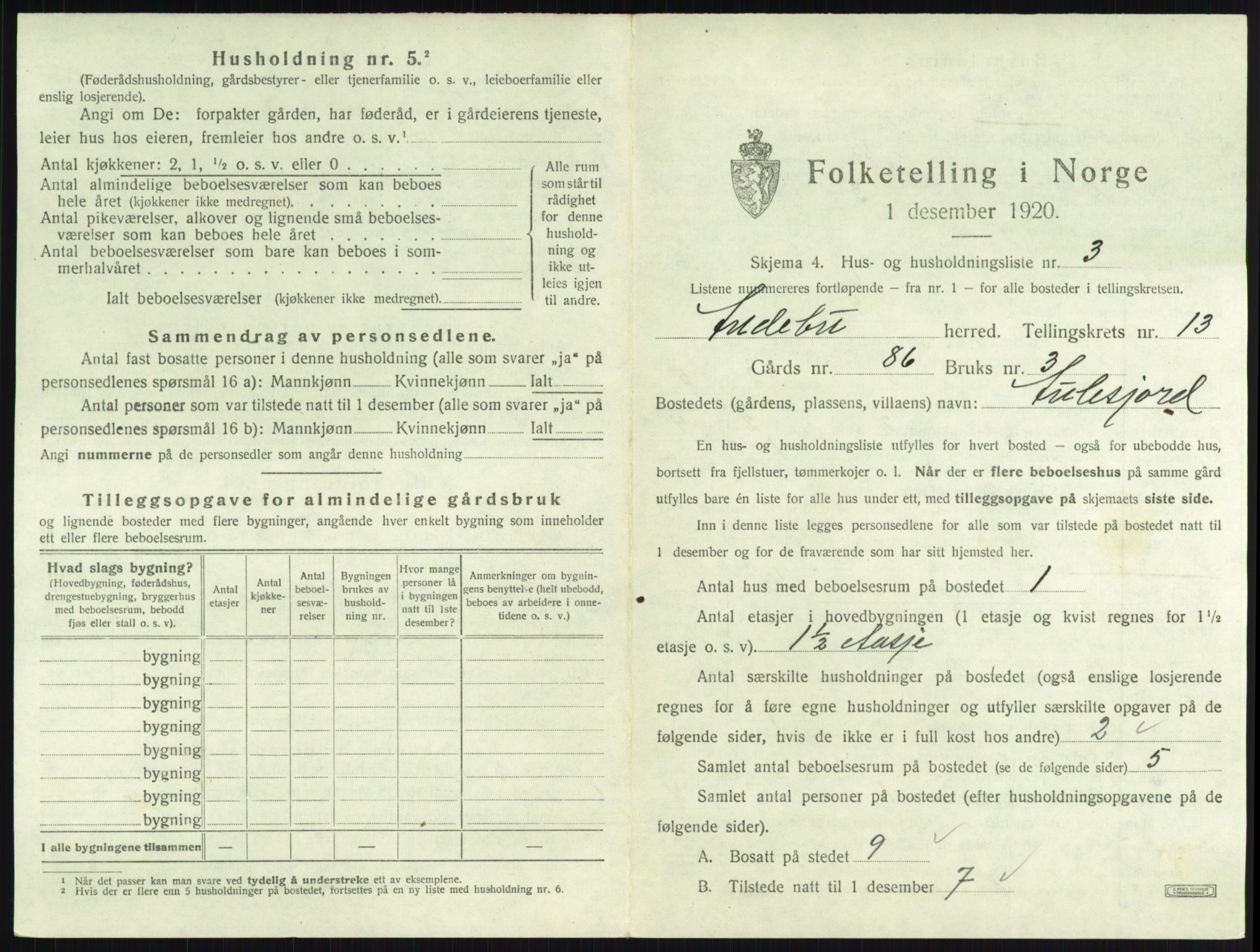 SAKO, 1920 census for Andebu, 1920, p. 729