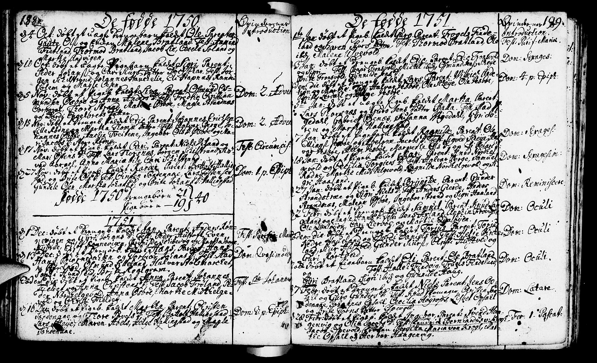 Vikedal sokneprestkontor, SAST/A-101840/01/IV: Parish register (official) no. A 1, 1737-1778, p. 188-189