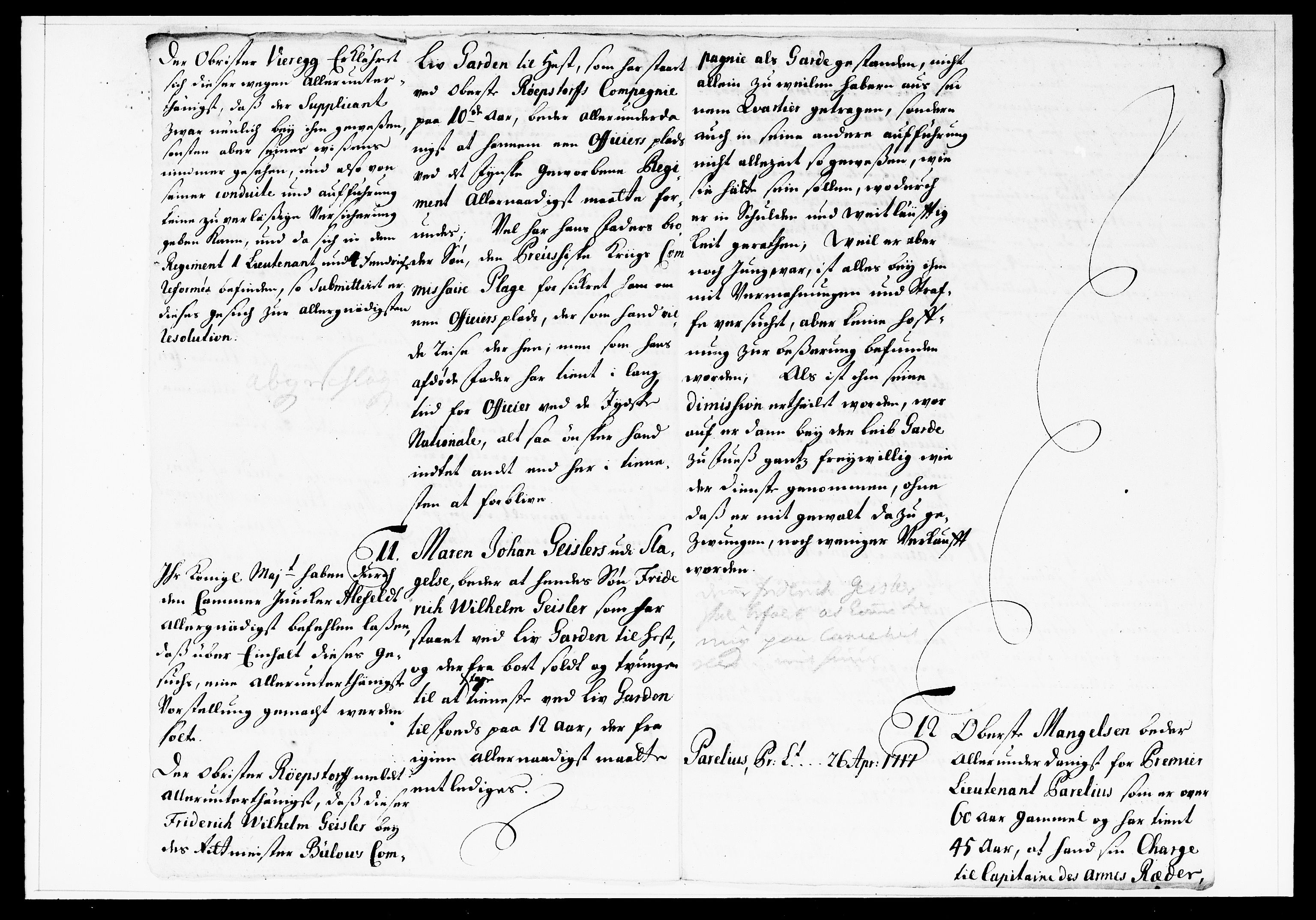 Krigskollegiet, Krigskancelliet, DRA/A-0006/-/1138-1142: Refererede sager, 1737, p. 69