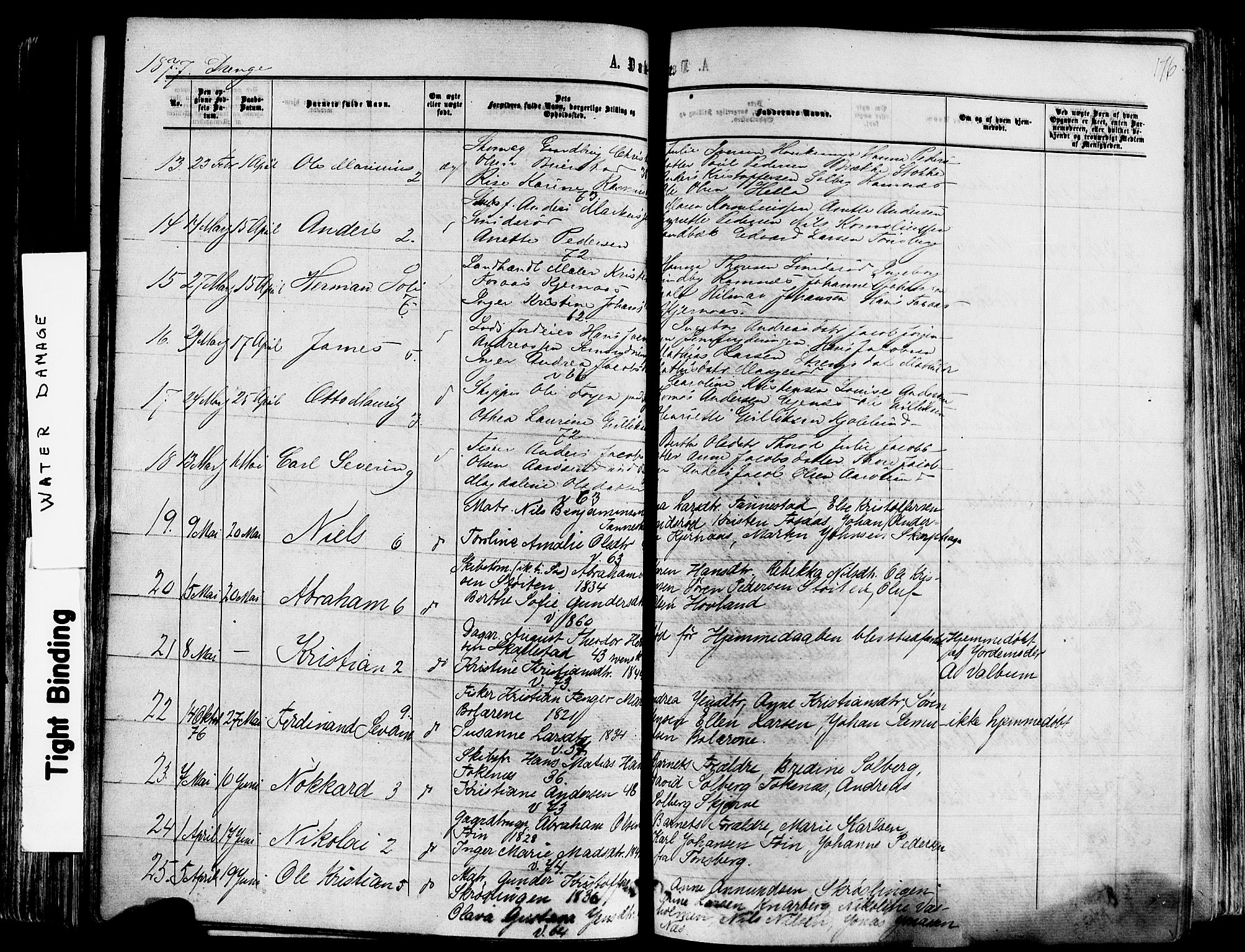 Nøtterøy kirkebøker, SAKO/A-354/F/Fa/L0007: Parish register (official) no. I 7, 1865-1877, p. 176