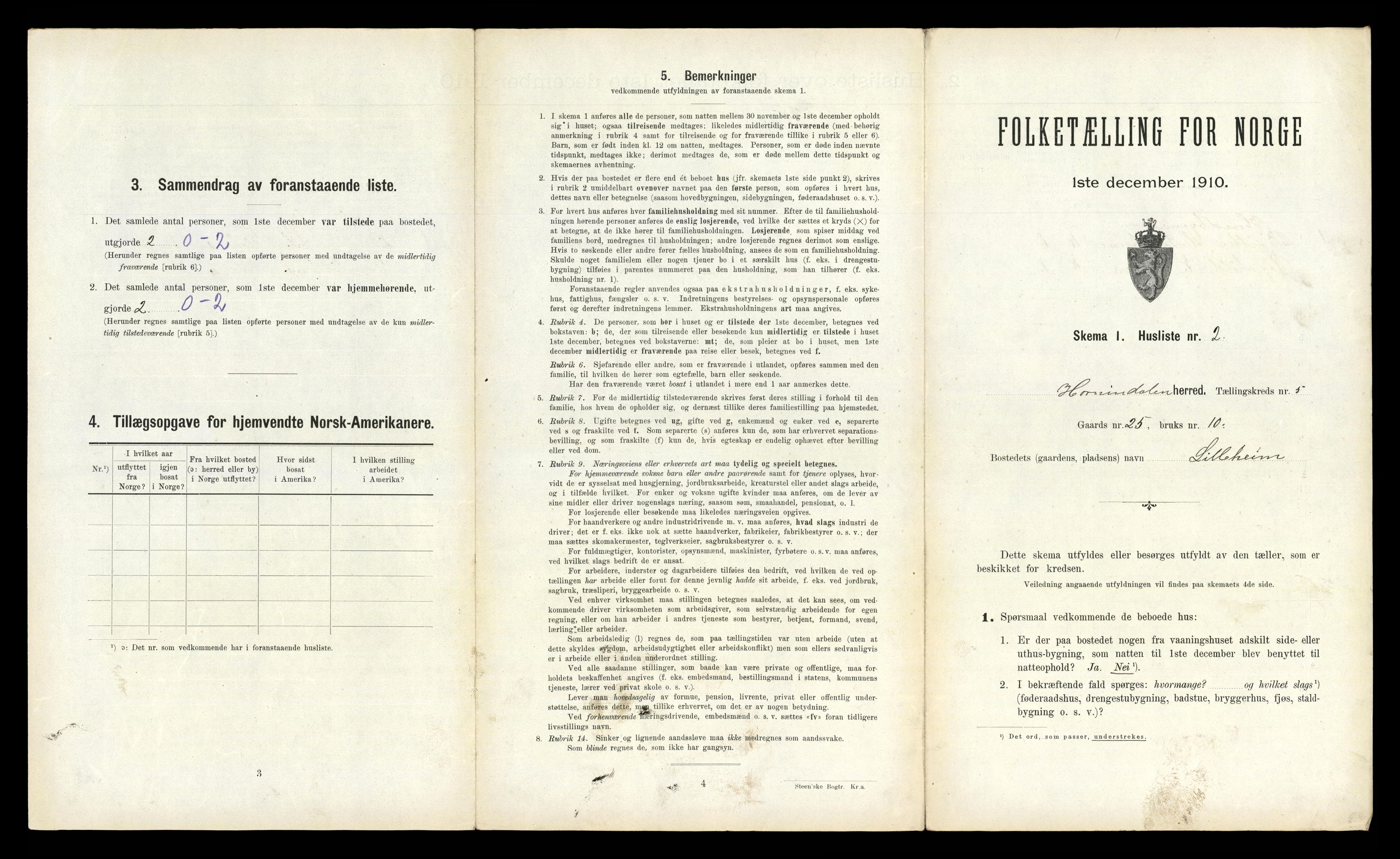 RA, 1910 census for Hornindal, 1910, p. 276