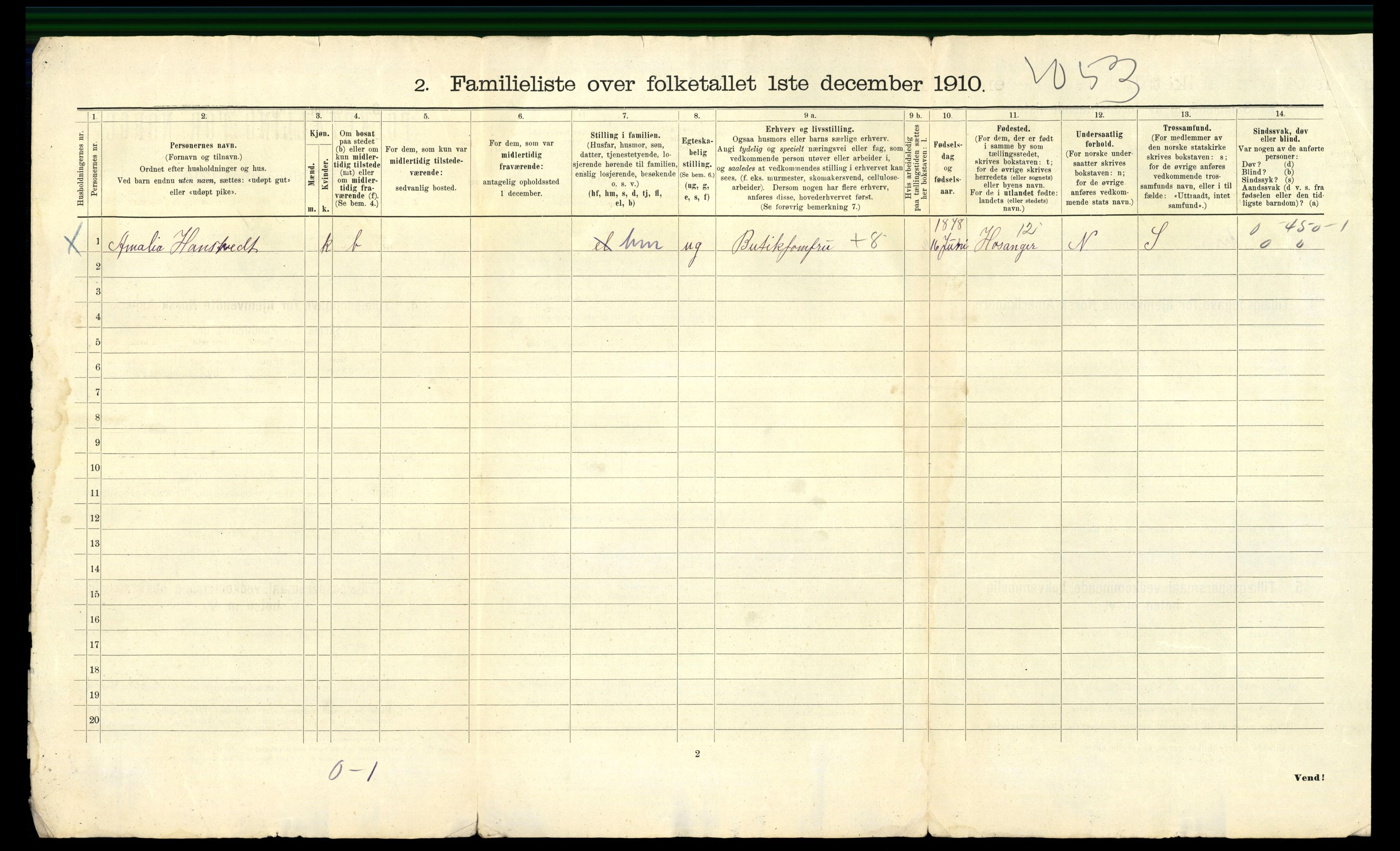 RA, 1910 census for Bergen, 1910, p. 13012