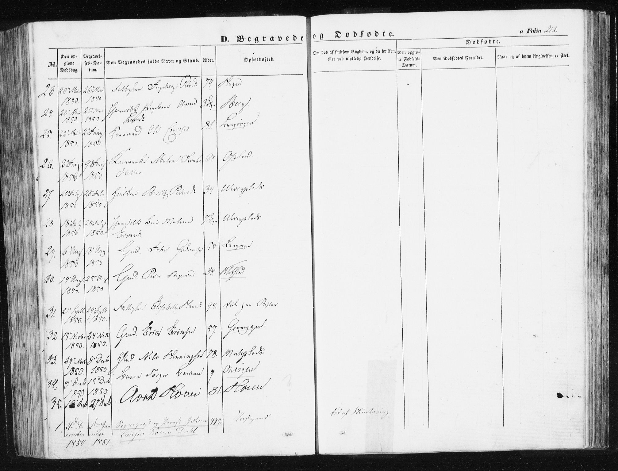 Ministerialprotokoller, klokkerbøker og fødselsregistre - Sør-Trøndelag, SAT/A-1456/612/L0376: Parish register (official) no. 612A08, 1846-1859, p. 212