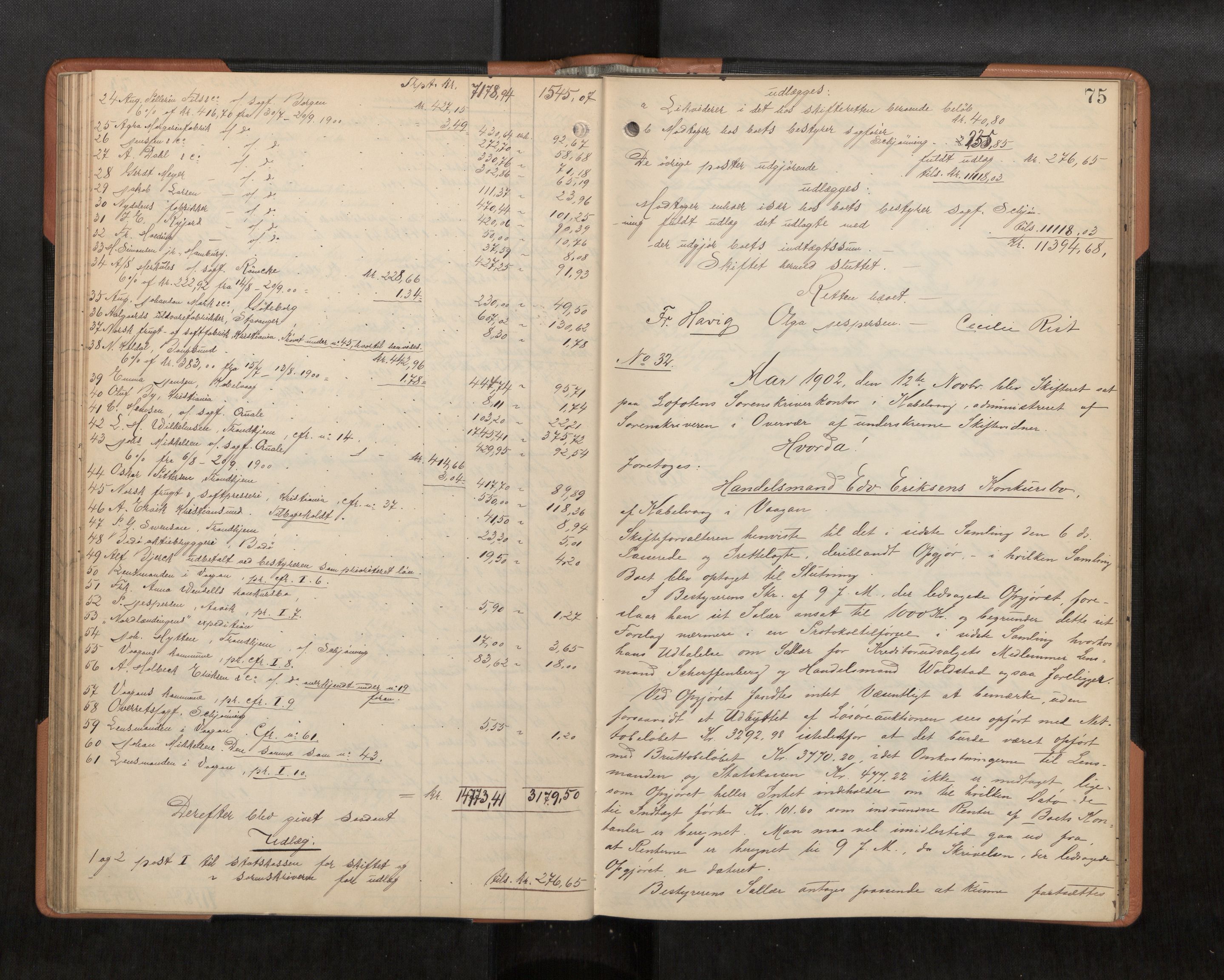 Lofoten sorenskriveri, AV/SAT-A-0017/1/3/3A/L0007: Skifteprotokoll, 1901-1905, p. 75