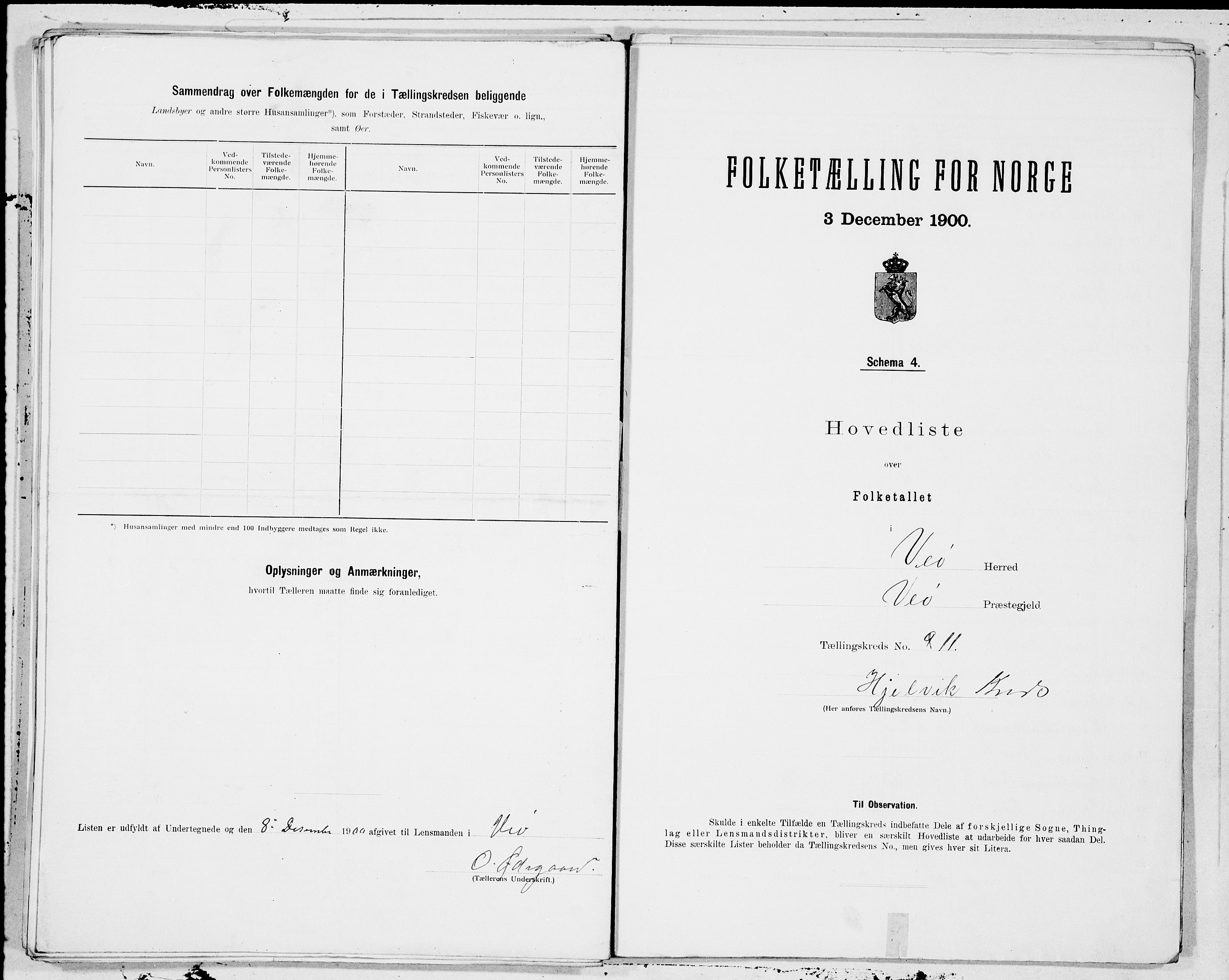 SAT, 1900 census for Veøy, 1900, p. 22