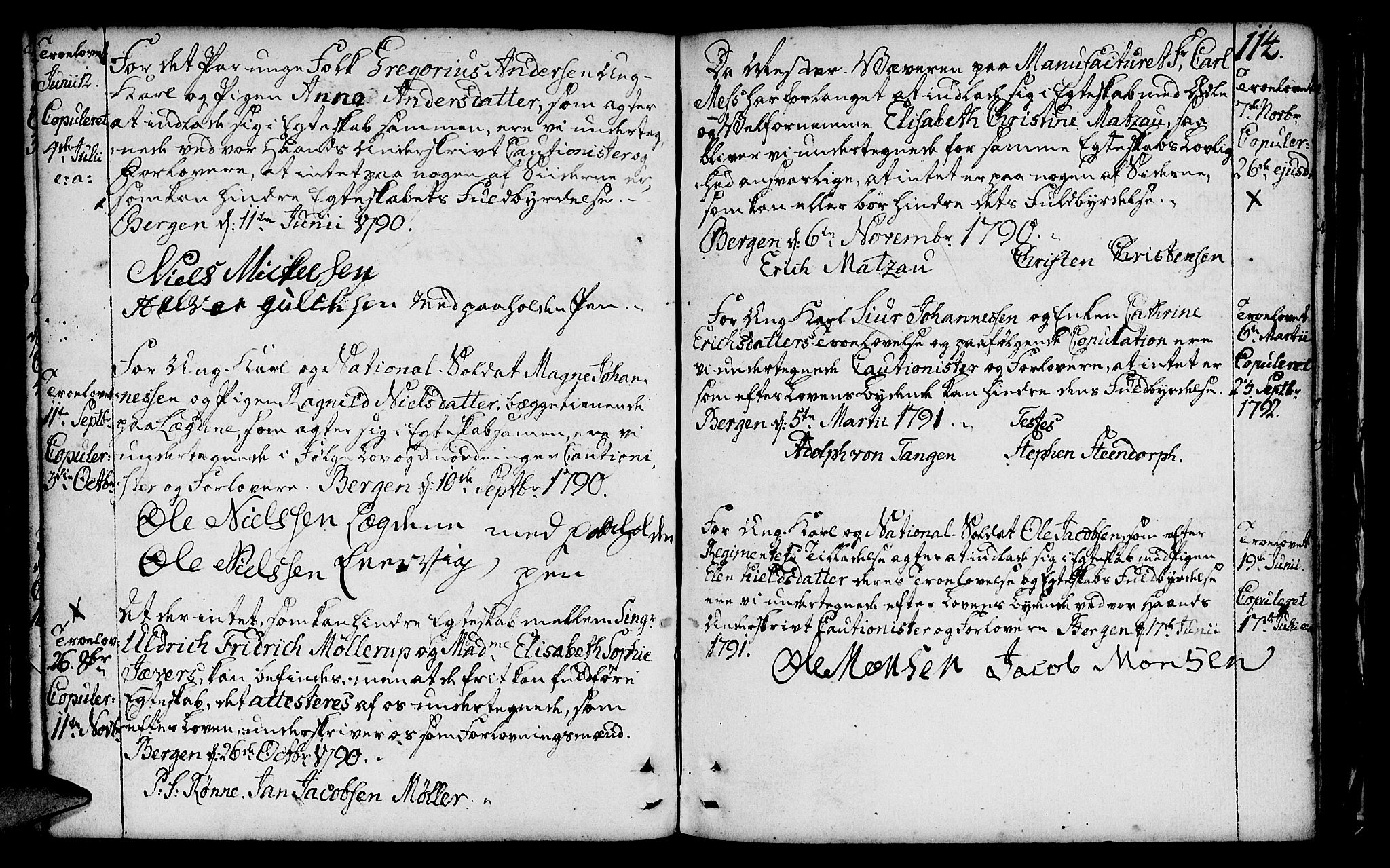 St. Jørgens hospital og Årstad sokneprestembete, AV/SAB-A-99934: Parish register (official) no. A 1, 1743-1823, p. 114