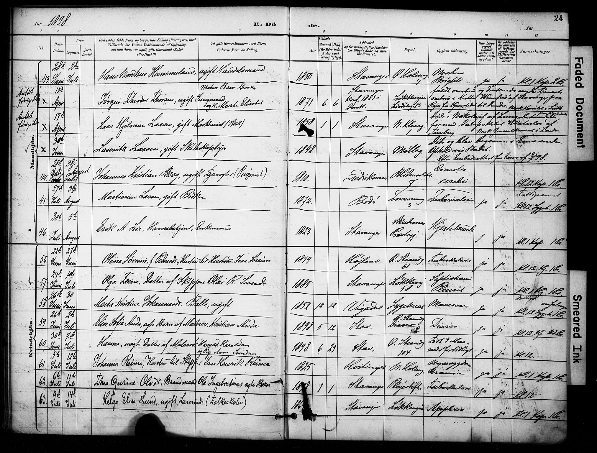 Domkirken sokneprestkontor, AV/SAST-A-101812/001/30/30BA/L0032: Parish register (official) no. A 31, 1896-1917, p. 24