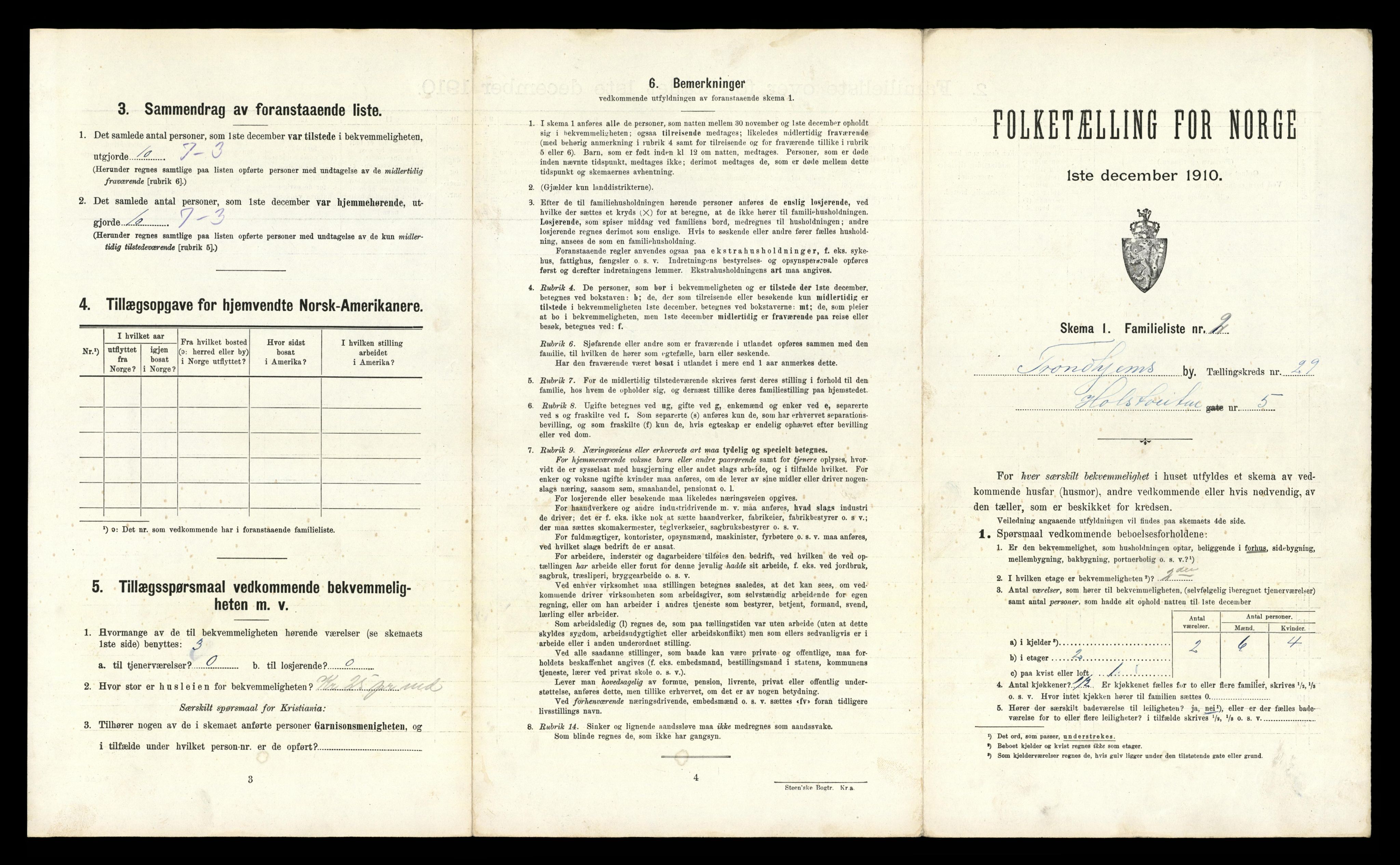 RA, 1910 census for Trondheim, 1910, p. 8255